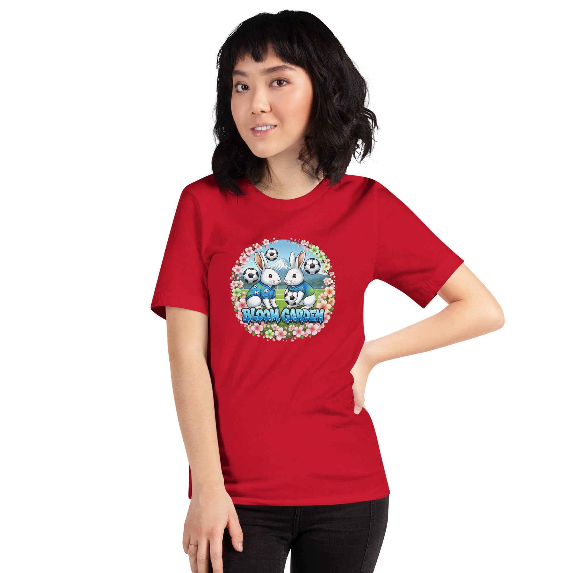 Bloom Garden "Goal & Garden" Japan Rabbit Tee | Japan Soccer Fan | Canada Mexico USA 2026 | Unisex - BLOOM GARDEN