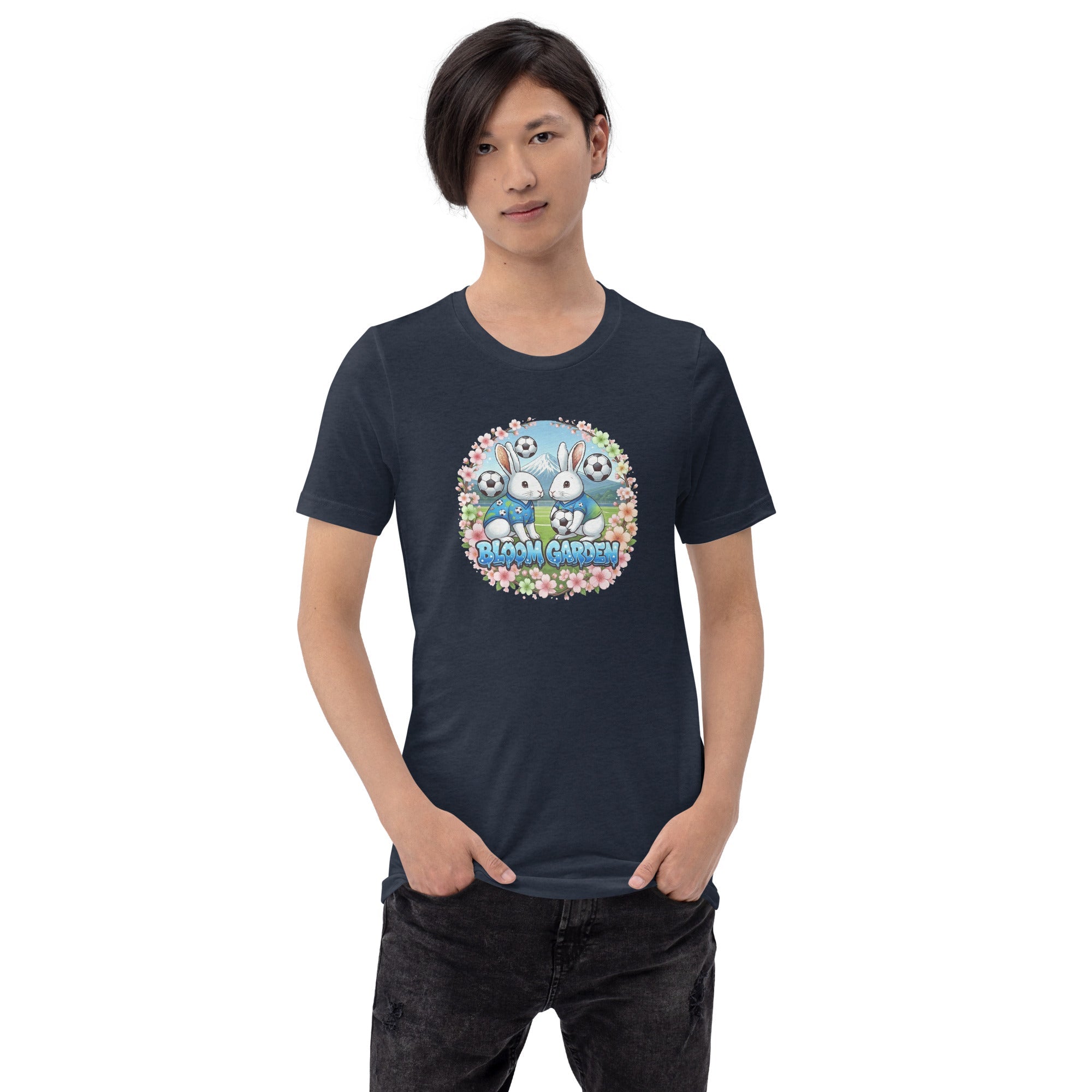 Bloom Garden "Goal & Garden" Japan Rabbit Tee | Japan Soccer Fan | Canada Mexico USA 2026 | Unisex - BLOOM GARDEN