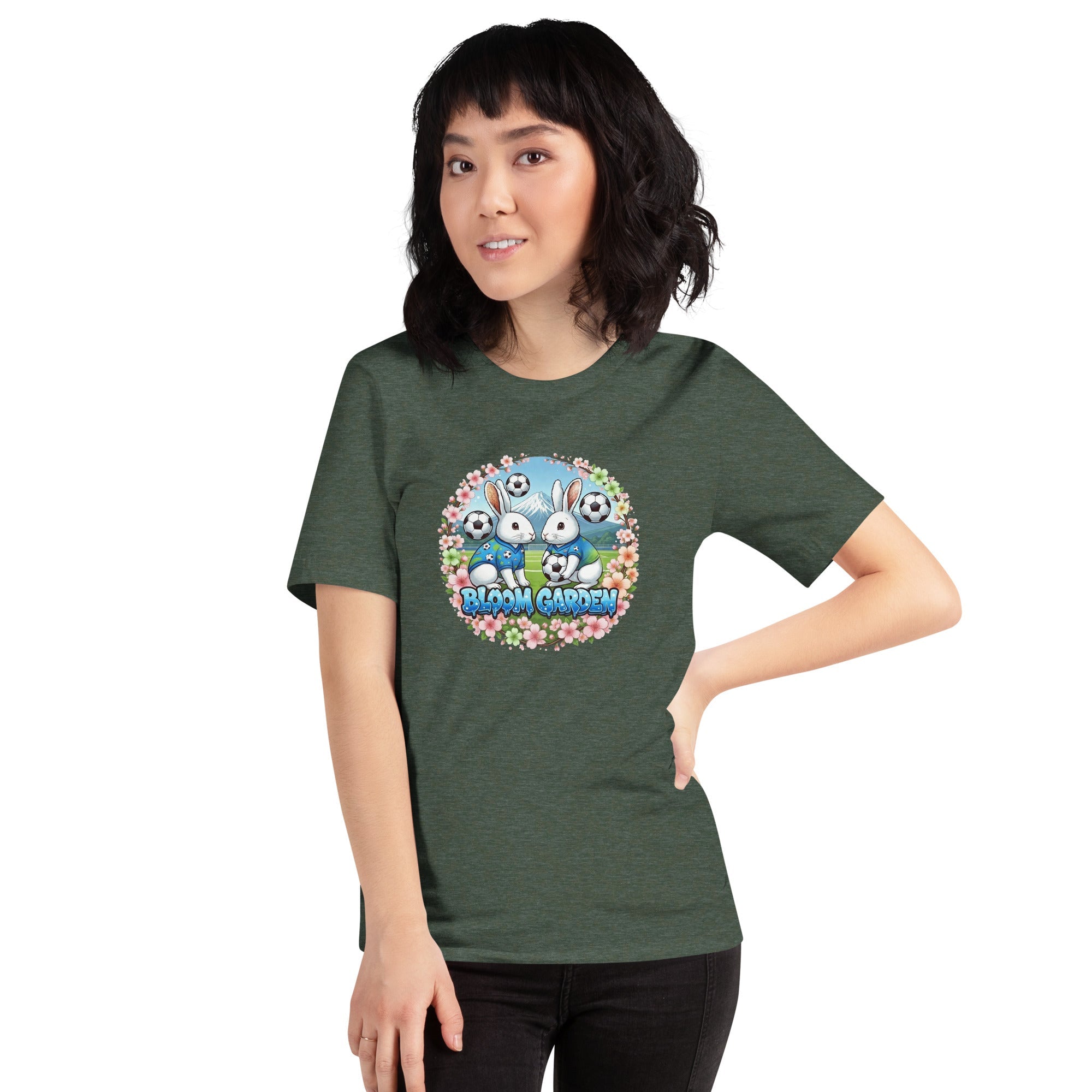 Bloom Garden "Goal & Garden" Japan Rabbit Tee | Japan Soccer Fan | Canada Mexico USA 2026 | Unisex - BLOOM GARDEN