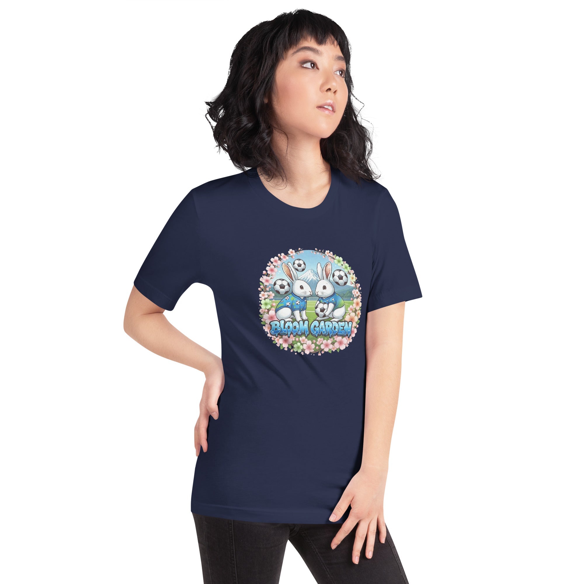 Bloom Garden "Goal & Garden" Japan Rabbit Tee | Japan Soccer Fan | Canada Mexico USA 2026 | Unisex - BLOOM GARDEN