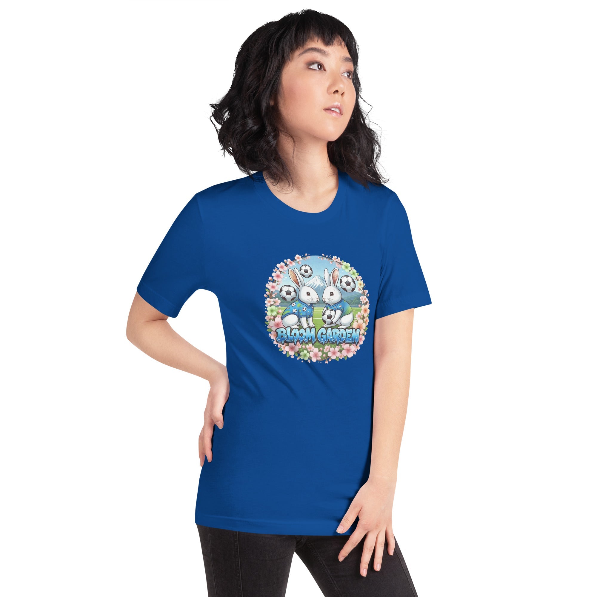 Bloom Garden "Goal & Garden" Japan Rabbit Tee | Japan Soccer Fan | Canada Mexico USA 2026 | Unisex - BLOOM GARDEN