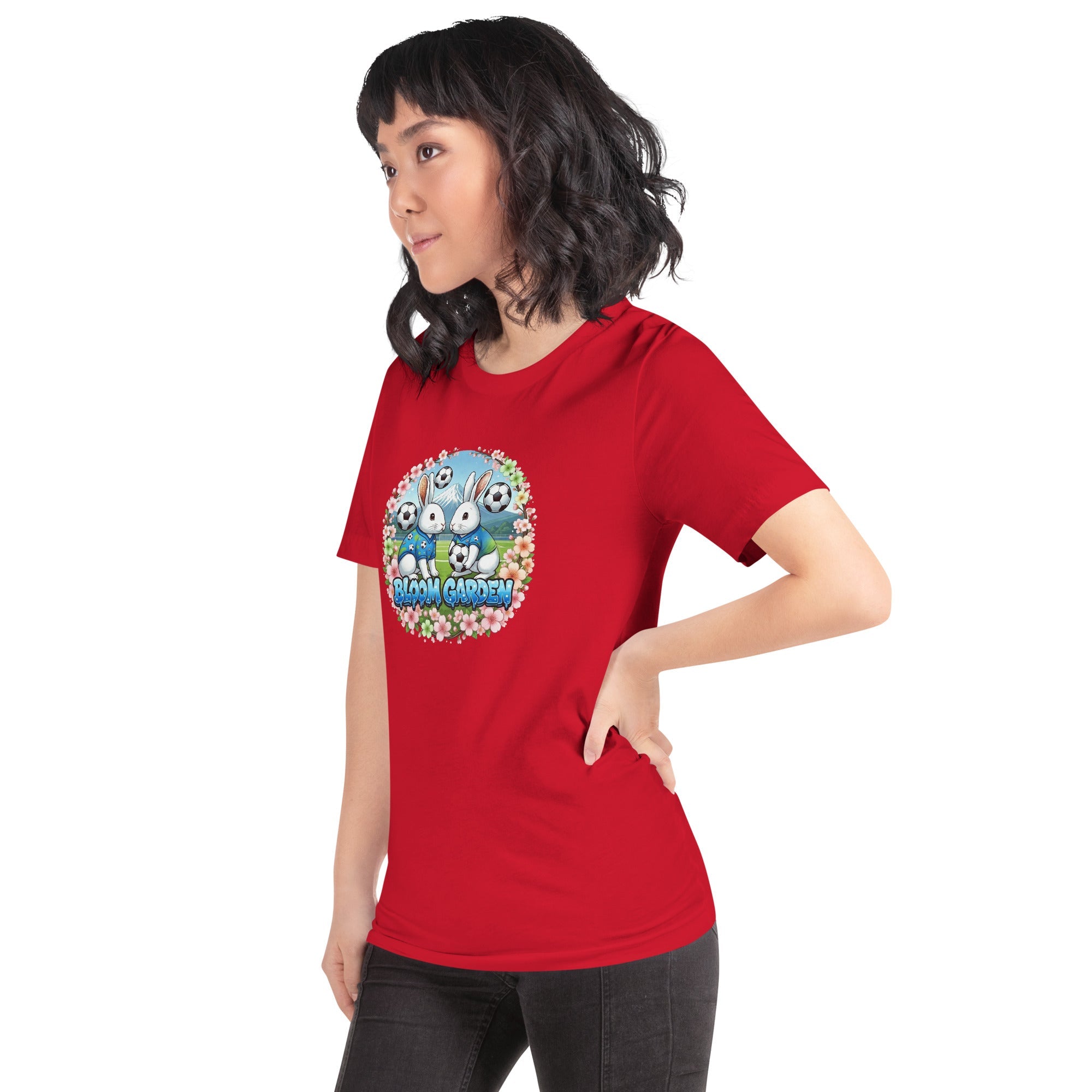 Bloom Garden "Goal & Garden" Japan Rabbit Tee | Japan Soccer Fan | Canada Mexico USA 2026 | Unisex - BLOOM GARDEN