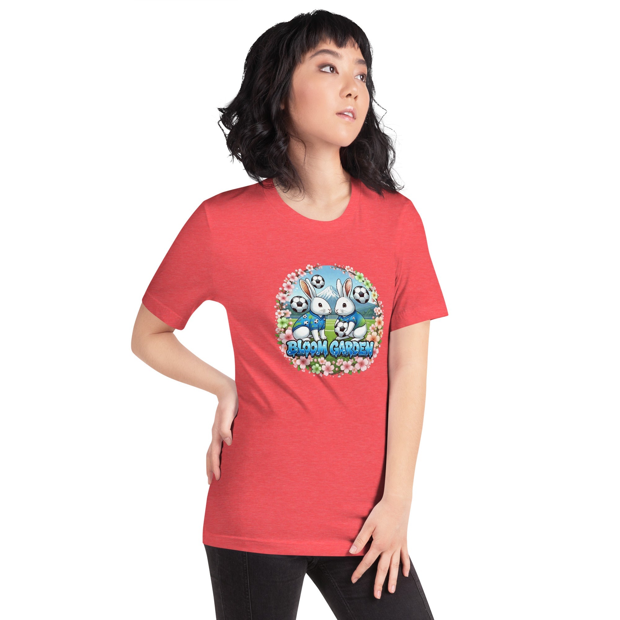 Bloom Garden "Goal & Garden" Japan Rabbit Tee | Japan Soccer Fan | Canada Mexico USA 2026 | Unisex - BLOOM GARDEN