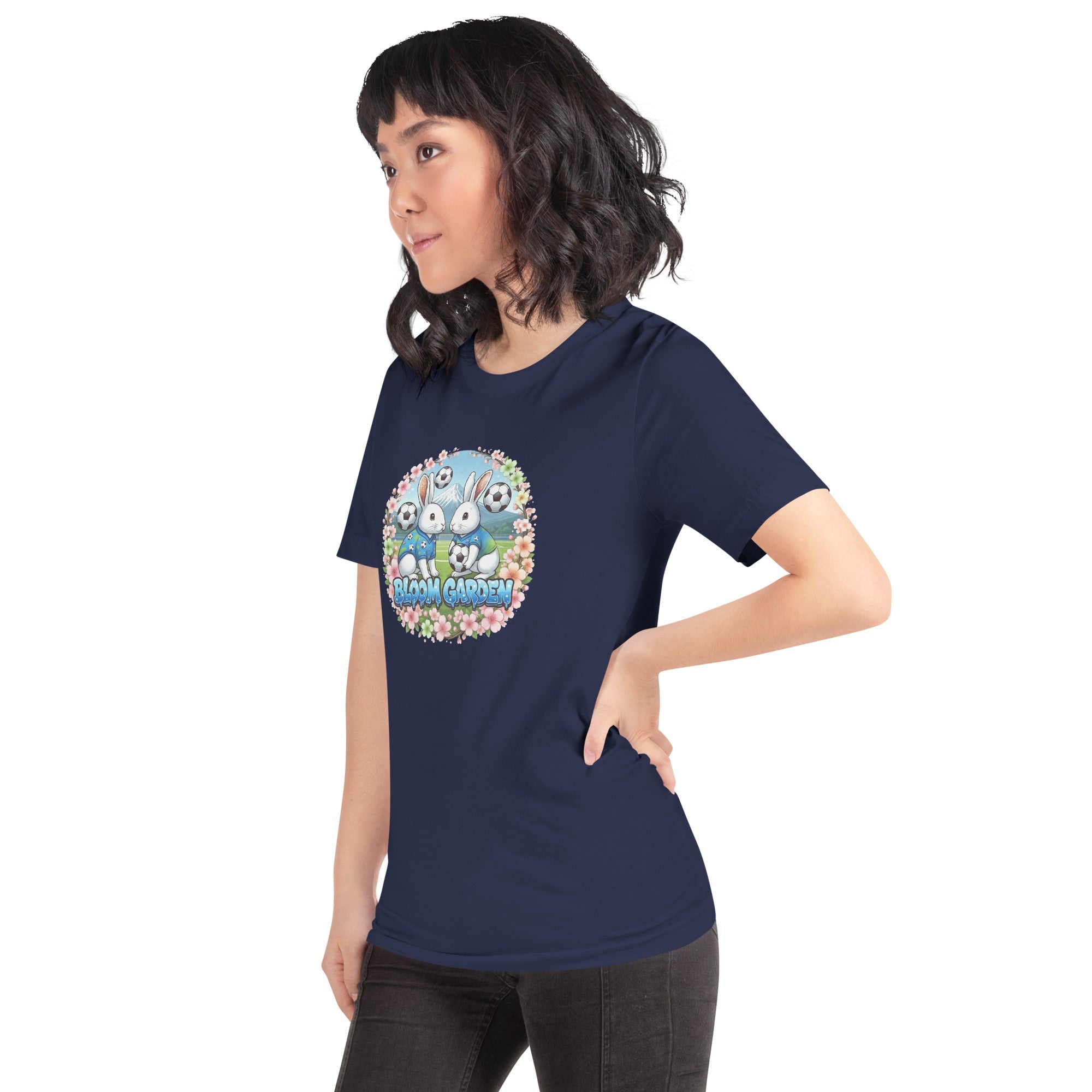 Bloom Garden "Goal & Garden" Japan Rabbit Tee | Japan Soccer Fan | Canada Mexico USA 2026 | Unisex - BLOOM GARDEN