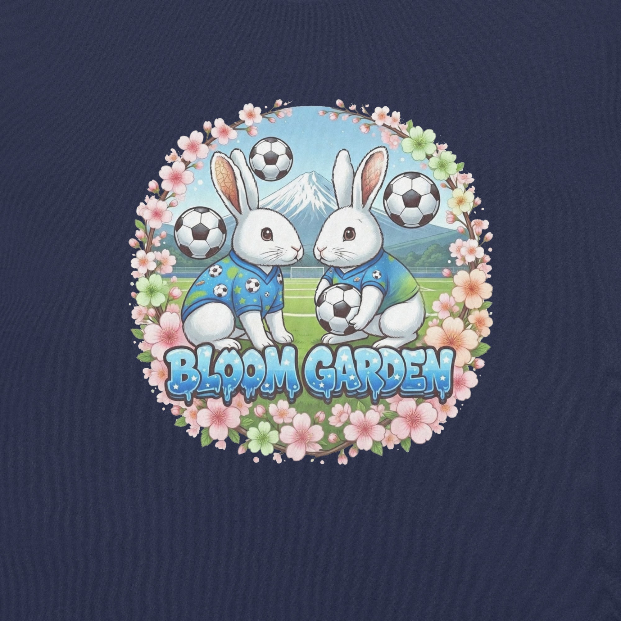 Bloom Garden "Goal & Garden" Japan Rabbit Tee | Japan Soccer Fan | Canada Mexico USA 2026 | Unisex - BLOOM GARDEN