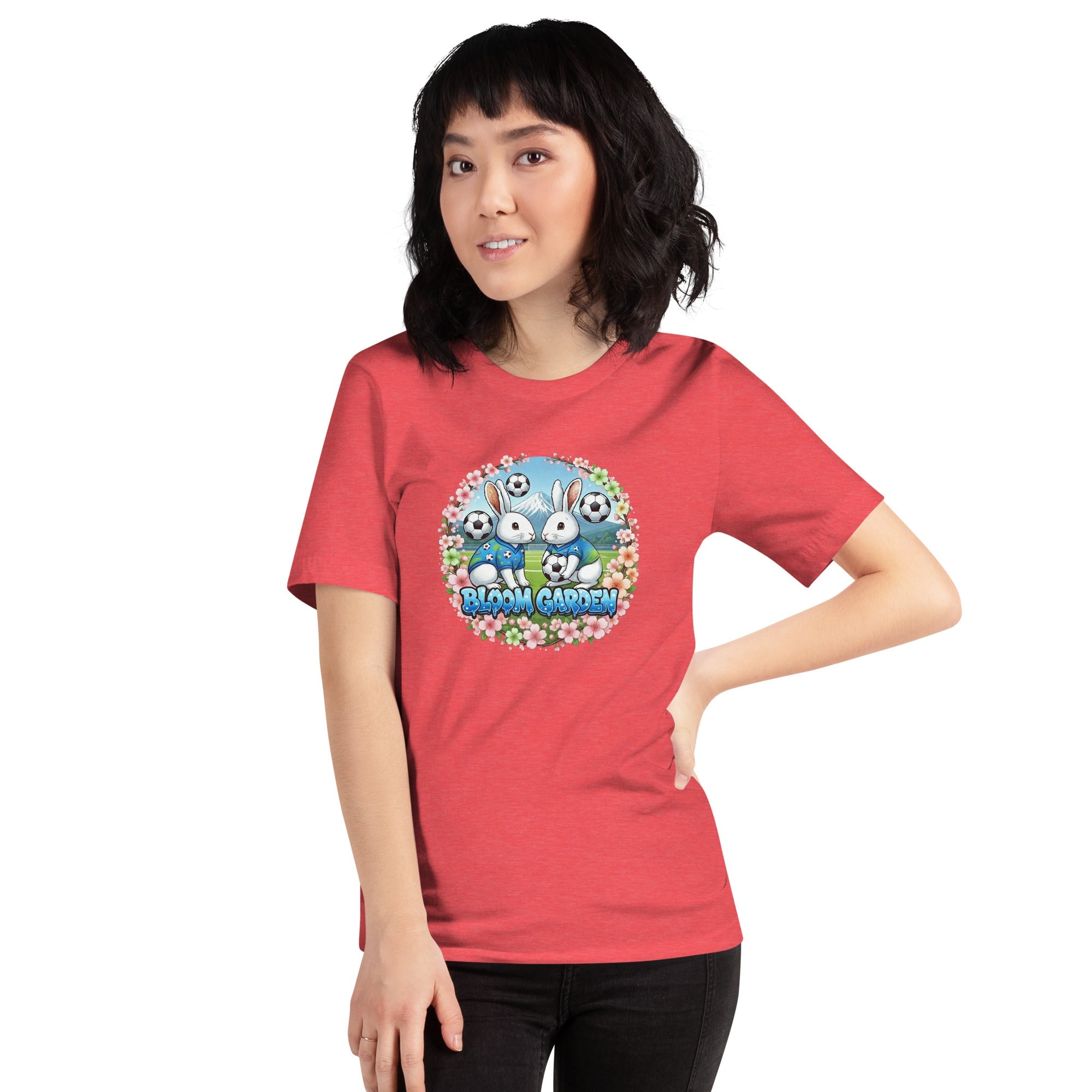 Bloom Garden "Goal & Garden" Japan Rabbit Tee | Japan Soccer Fan | Canada Mexico USA 2026 | Unisex - BLOOM GARDEN