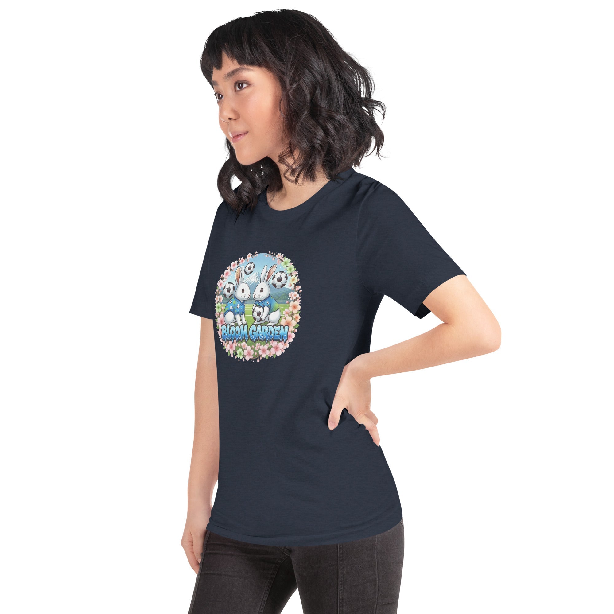 Bloom Garden "Goal & Garden" Japan Rabbit Tee | Japan Soccer Fan | Canada Mexico USA 2026 | Unisex - BLOOM GARDEN
