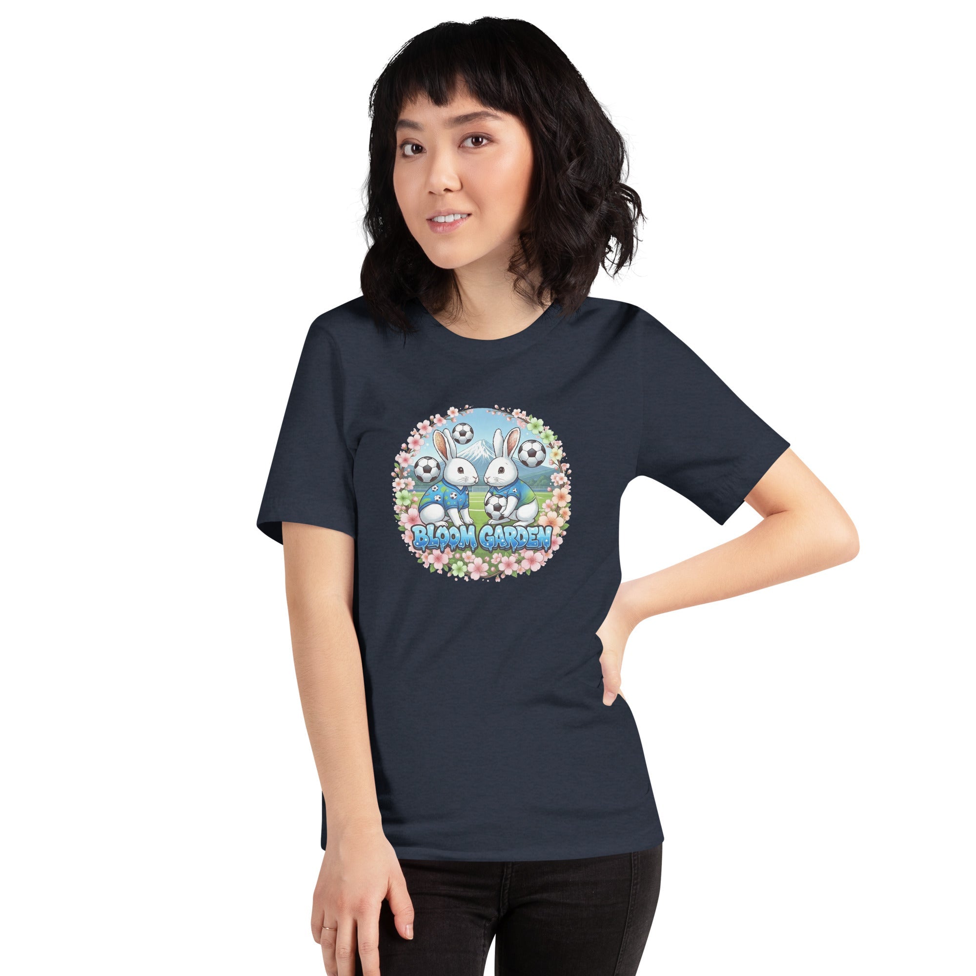 Bloom Garden "Goal & Garden" Japan Rabbit Tee | Japan Soccer Fan | Canada Mexico USA 2026 | Unisex - BLOOM GARDEN