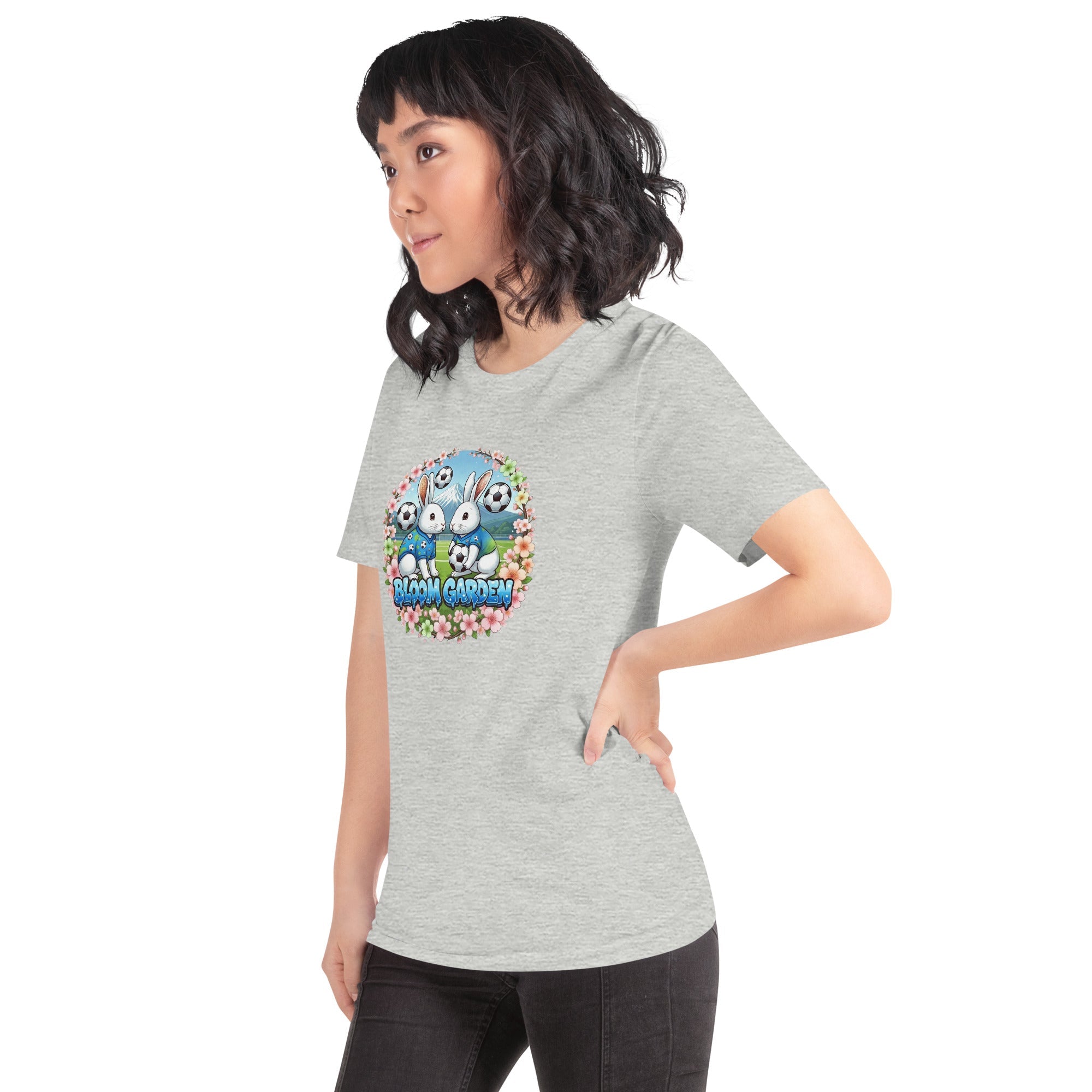 Bloom Garden "Goal & Garden" Japan Rabbit Tee | Japan Soccer Fan | Canada Mexico USA 2026 | Unisex - BLOOM GARDEN