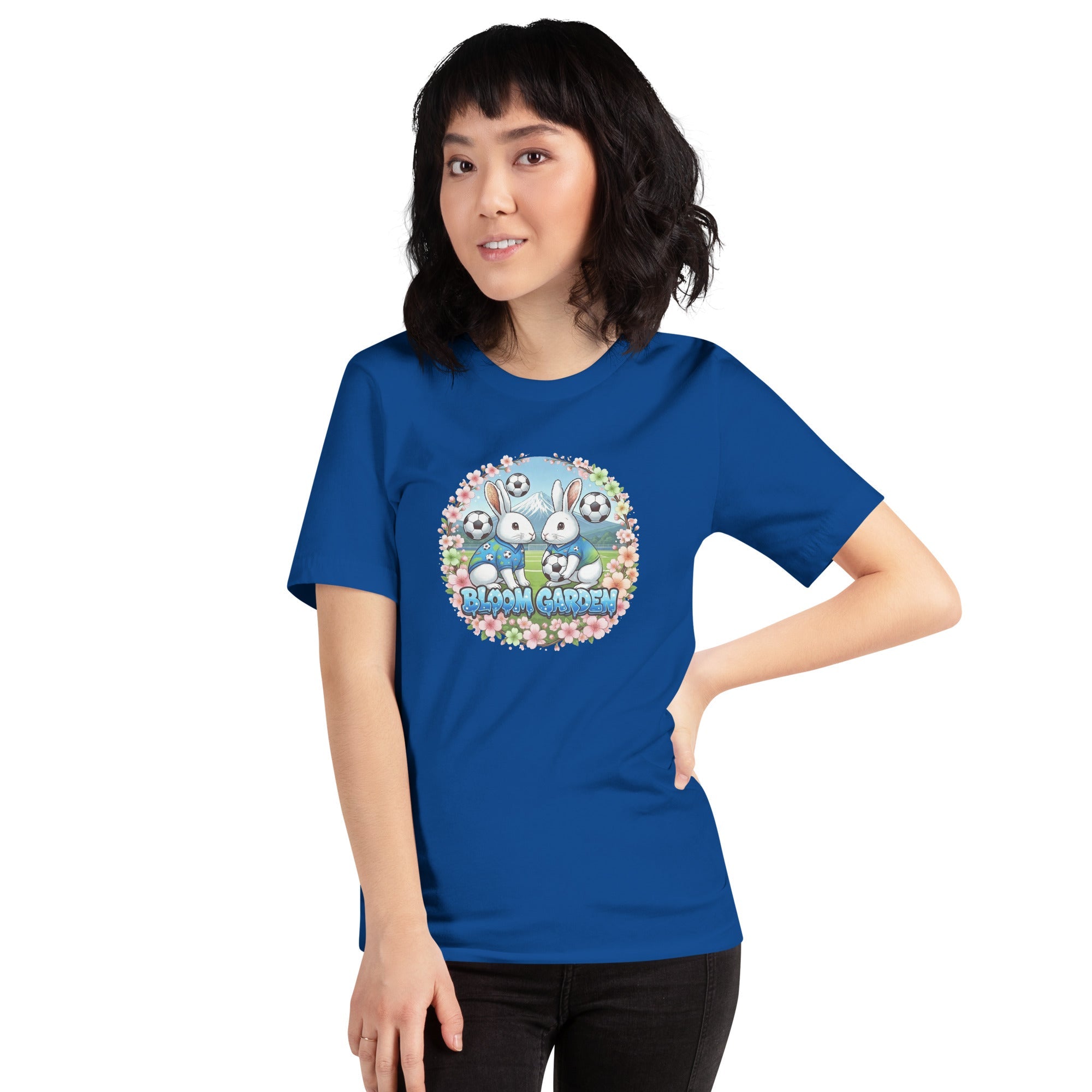 Bloom Garden "Goal & Garden" Japan Rabbit Tee | Japan Soccer Fan | Canada Mexico USA 2026 | Unisex - BLOOM GARDEN