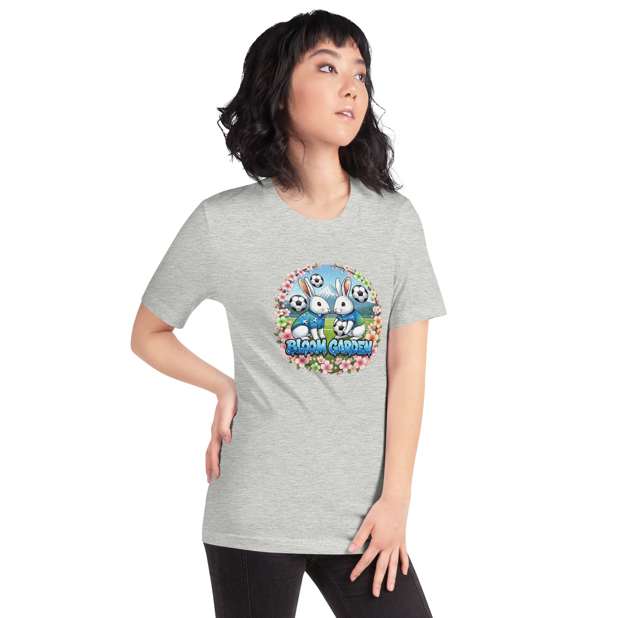 Bloom Garden "Goal & Garden" Japan Rabbit Tee | Japan Soccer Fan | Canada Mexico USA 2026 | Unisex - BLOOM GARDEN