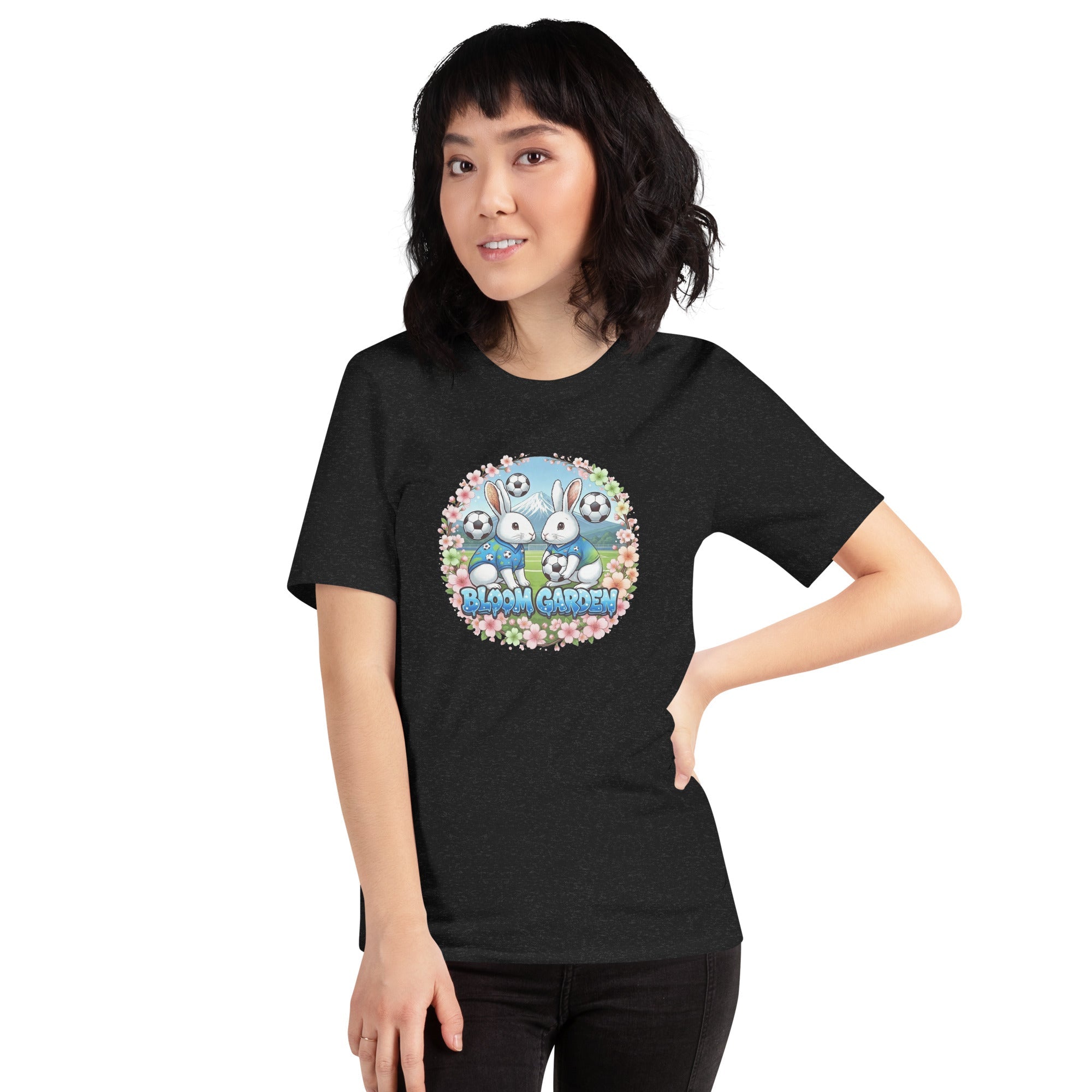 Bloom Garden "Goal & Garden" Japan Rabbit Tee | Japan Soccer Fan | Canada Mexico USA 2026 | Unisex - BLOOM GARDEN