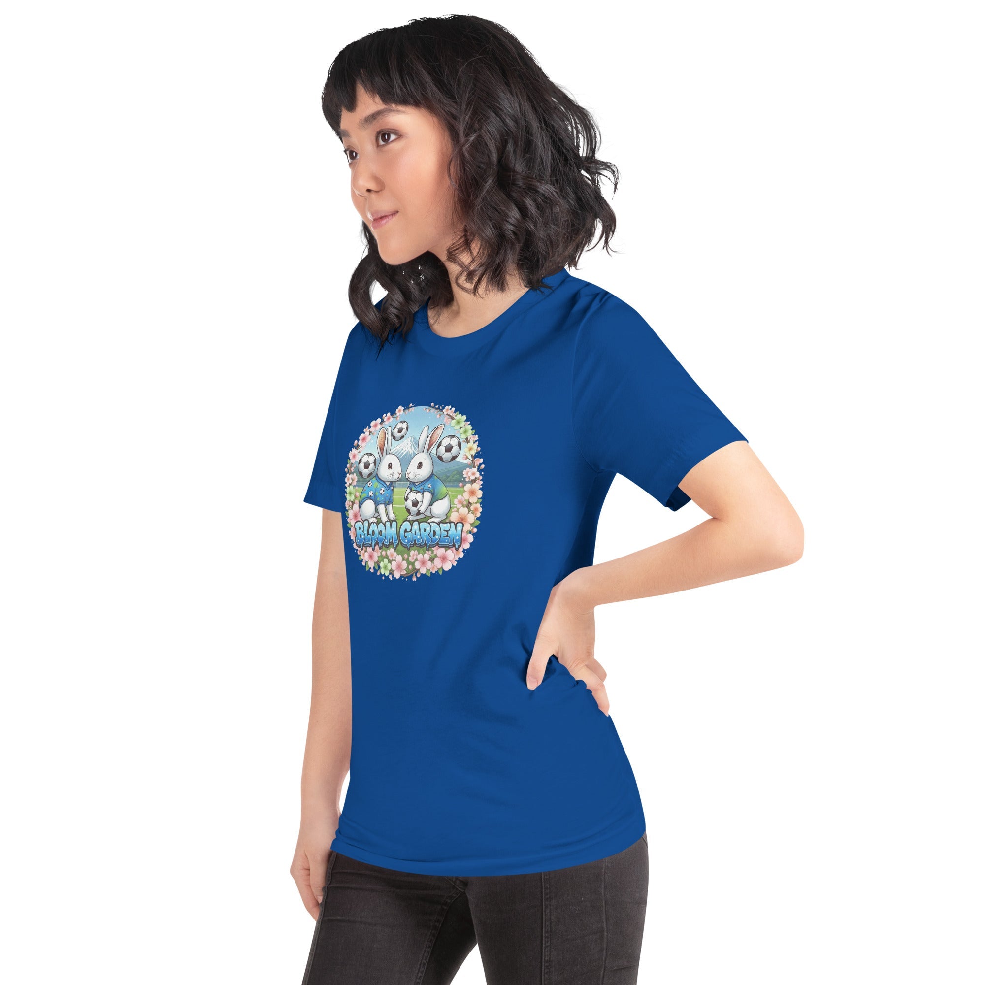 Bloom Garden "Goal & Garden" Japan Rabbit Tee | Japan Soccer Fan | Canada Mexico USA 2026 | Unisex - BLOOM GARDEN