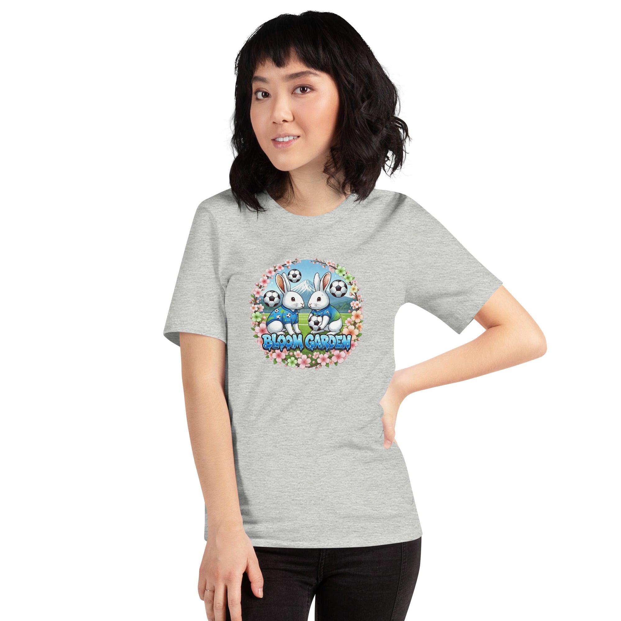Bloom Garden "Goal & Garden" Japan Rabbit Tee | Japan Soccer Fan | Canada Mexico USA 2026 | Unisex - BLOOM GARDEN