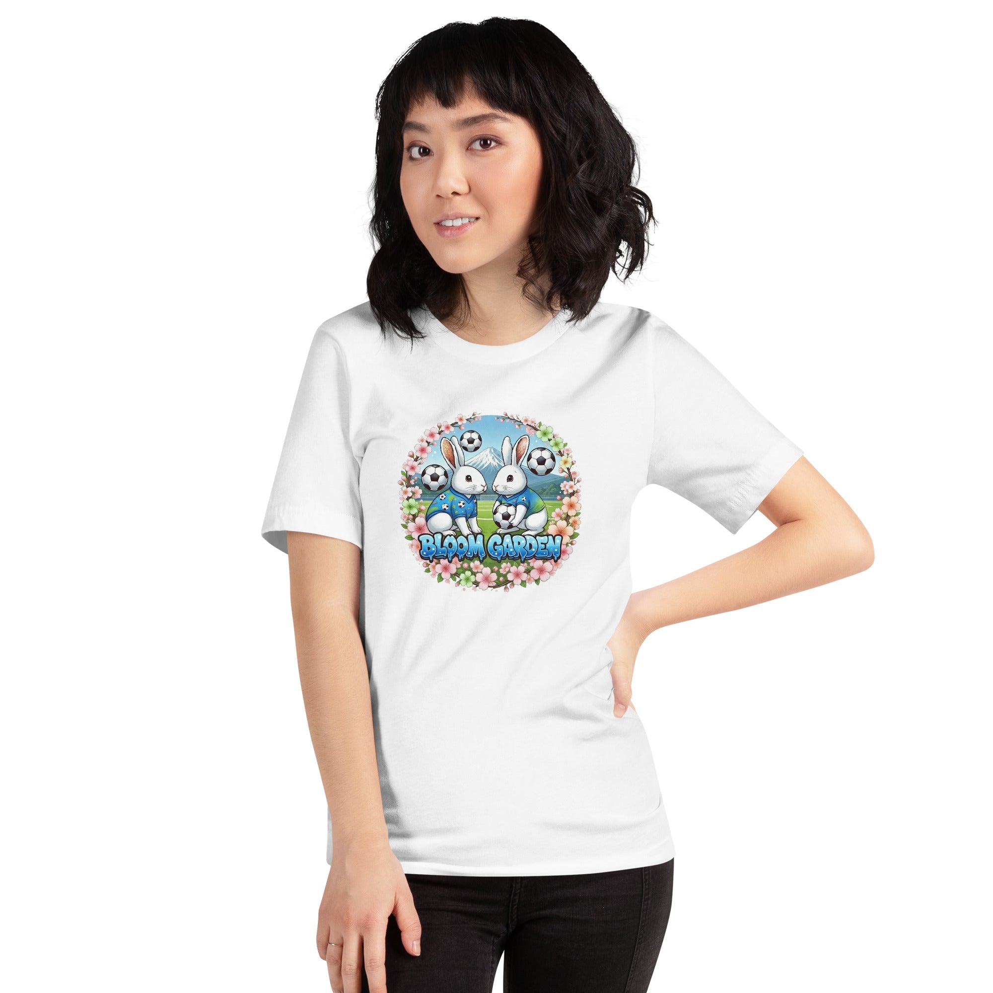 Bloom Garden "Goal & Garden" Japan Rabbit Tee | Japan Soccer Fan | Canada Mexico USA 2026 | Unisex - BLOOM GARDEN