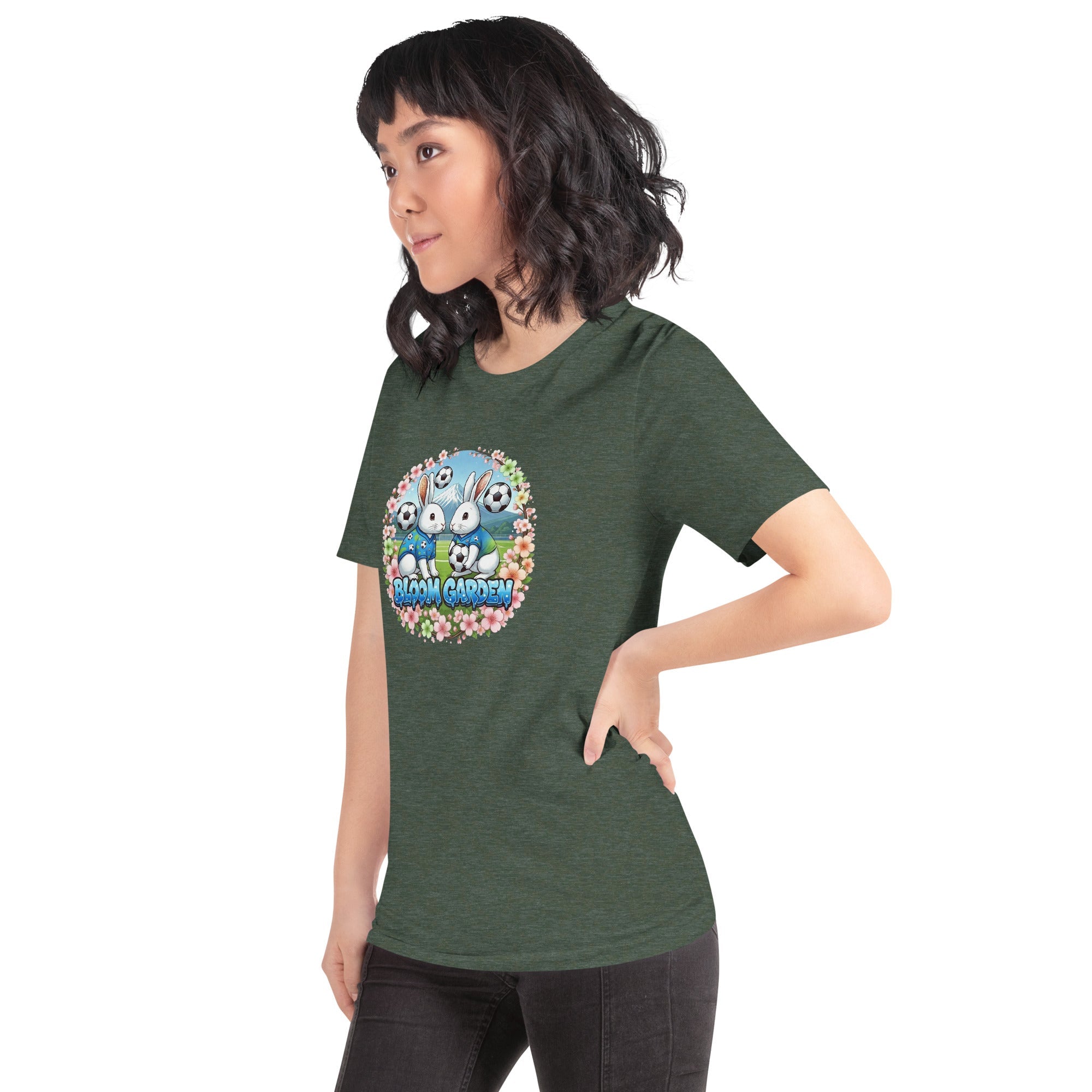 Bloom Garden "Goal & Garden" Japan Rabbit Tee | Japan Soccer Fan | Canada Mexico USA 2026 | Unisex - BLOOM GARDEN
