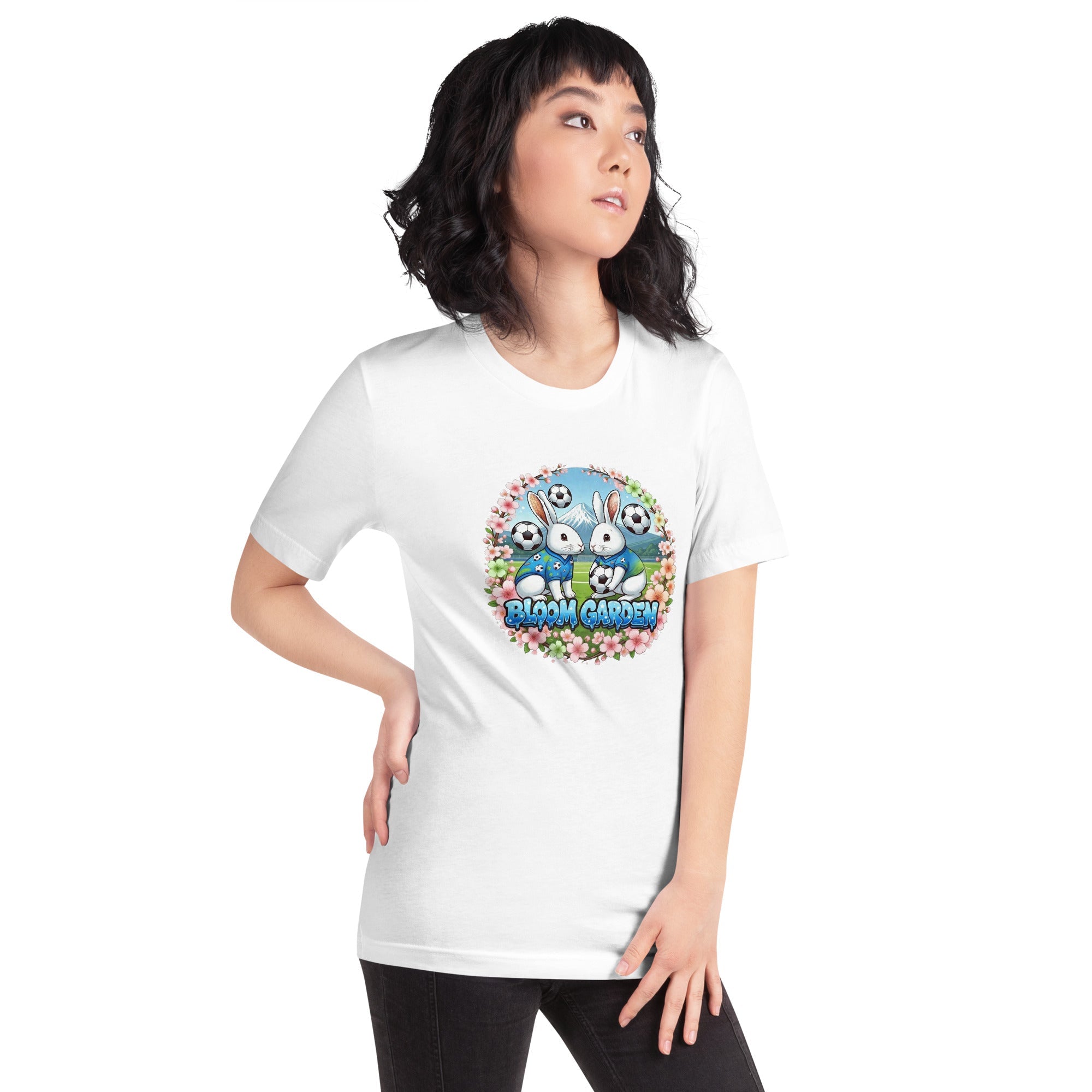 Bloom Garden "Goal & Garden" Japan Rabbit Tee | Japan Soccer Fan | Canada Mexico USA 2026 | Unisex - BLOOM GARDEN