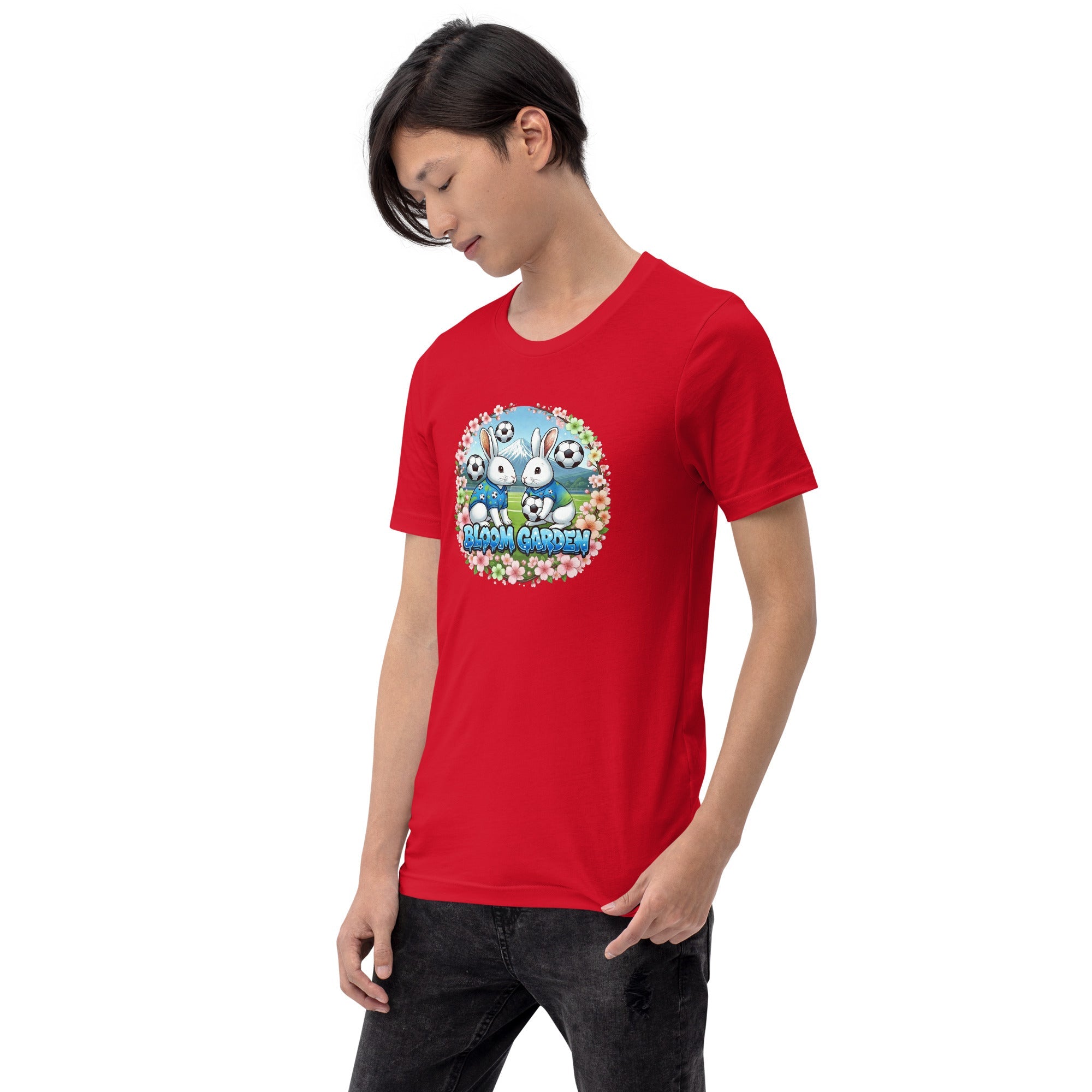 Bloom Garden "Goal & Garden" Japan Rabbit Tee | Japan Soccer Fan | Canada Mexico USA 2026 | Unisex - BLOOM GARDEN