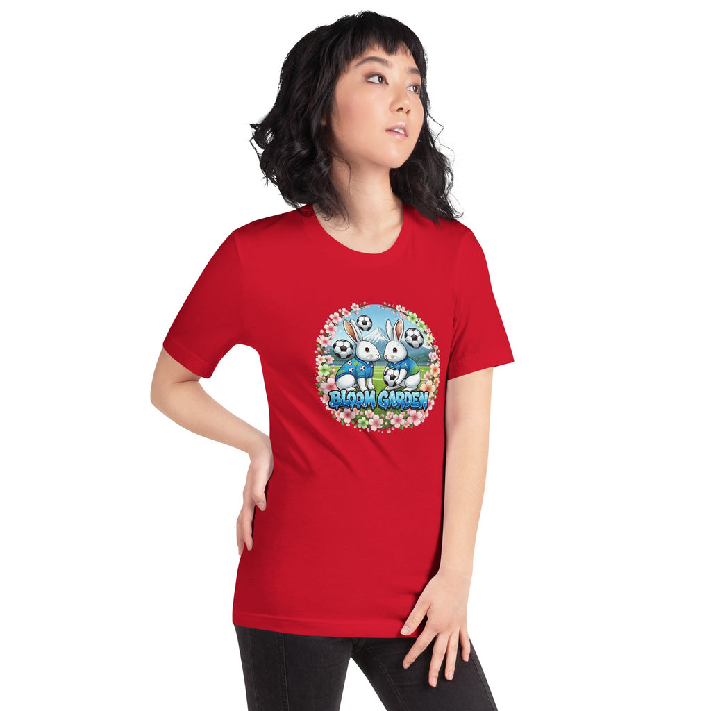Bloom Garden "Goal & Garden" Japan Rabbit Tee | Japan Soccer Fan | Canada Mexico USA 2026 | Unisex - BLOOM GARDEN