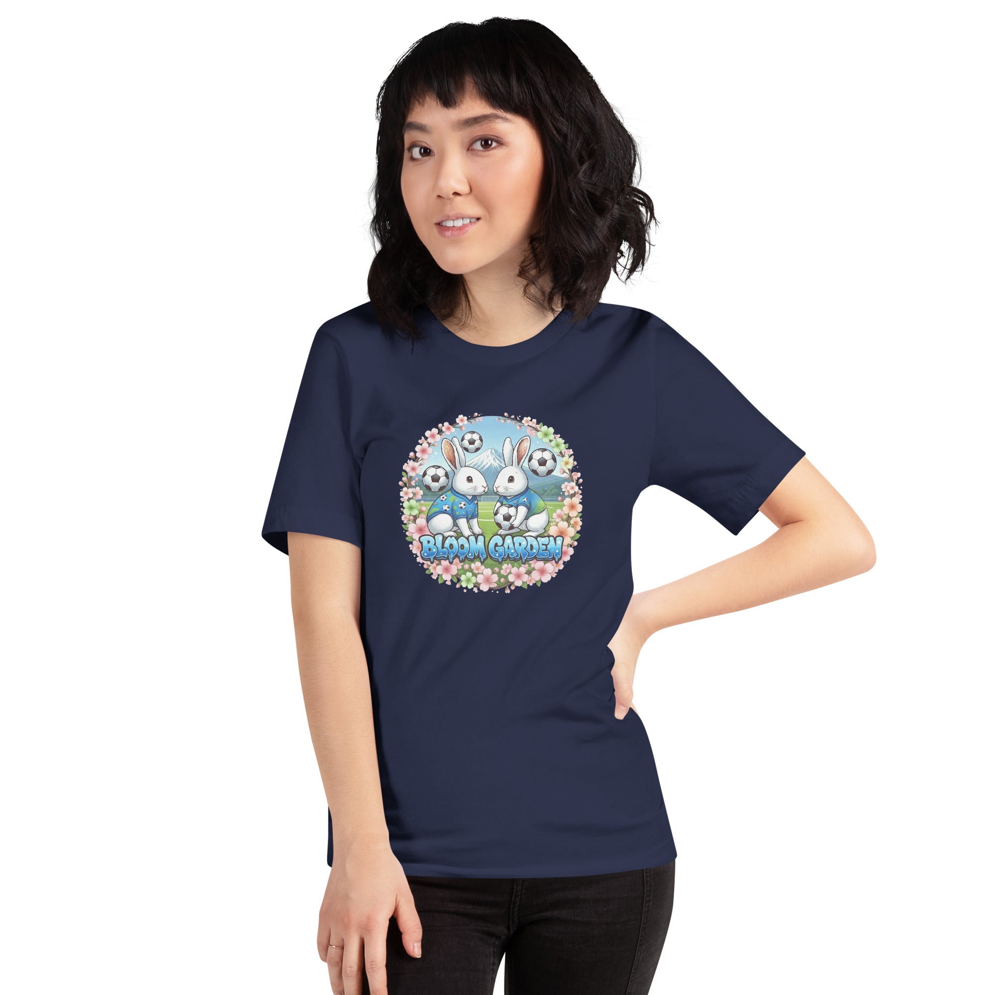 Bloom Garden "Goal & Garden" Japan Rabbit Tee | Japan Soccer Fan | Canada Mexico USA 2026 | Unisex - BLOOM GARDEN