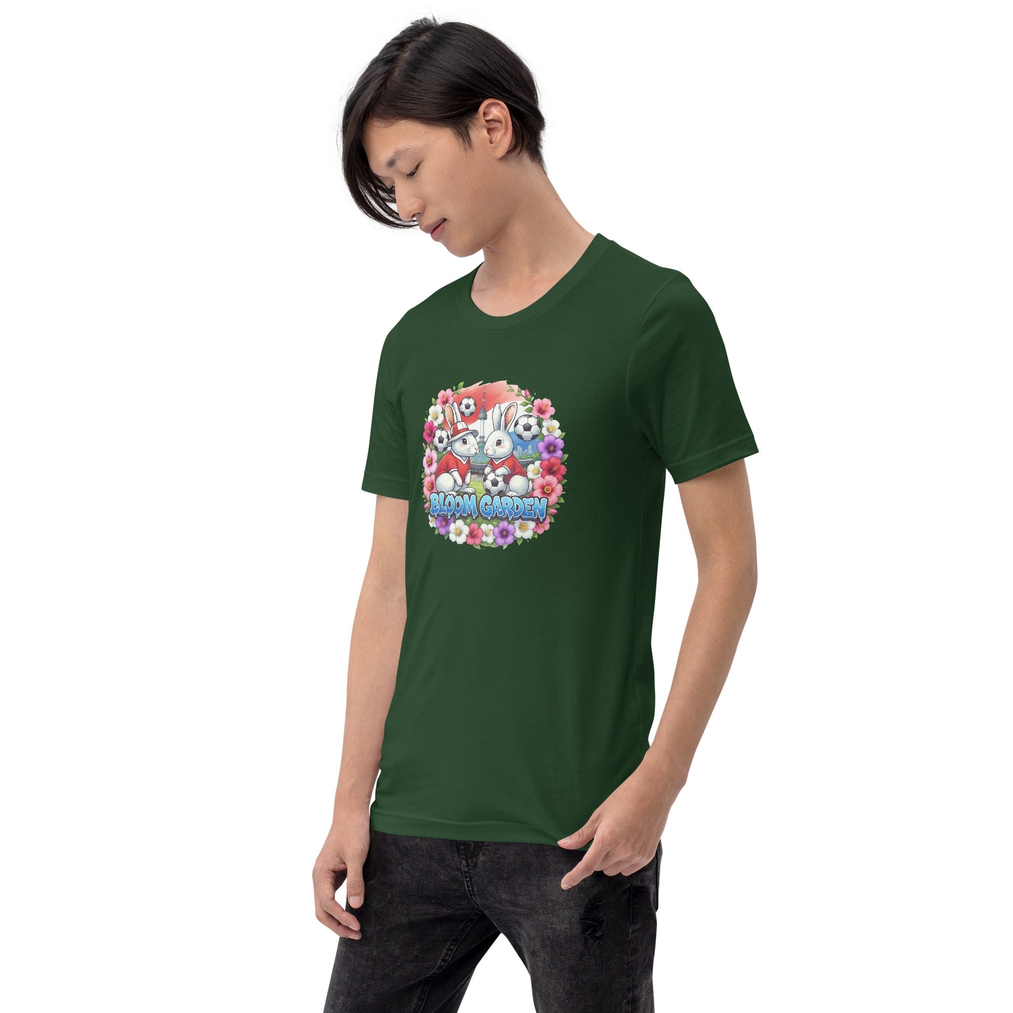 Bloom Garden "Goal & Garden" Korea Rabbit Tee | Korea Soccer Fan | Canada Mexico USA 2026 | Unisex - BLOOM GARDEN