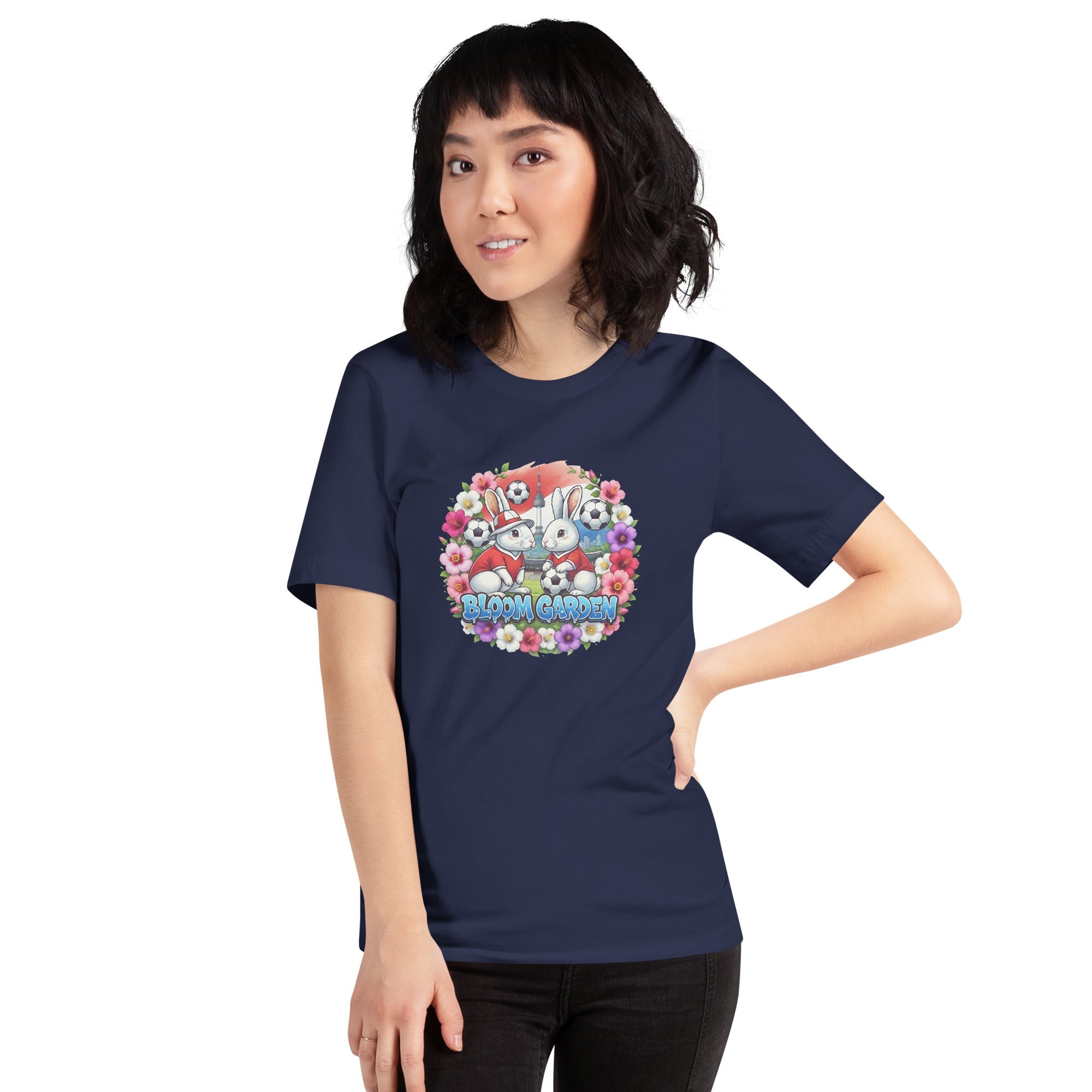 Bloom Garden "Goal & Garden" Korea Rabbit Tee | Korea Soccer Fan | Canada Mexico USA 2026 | Unisex - BLOOM GARDEN