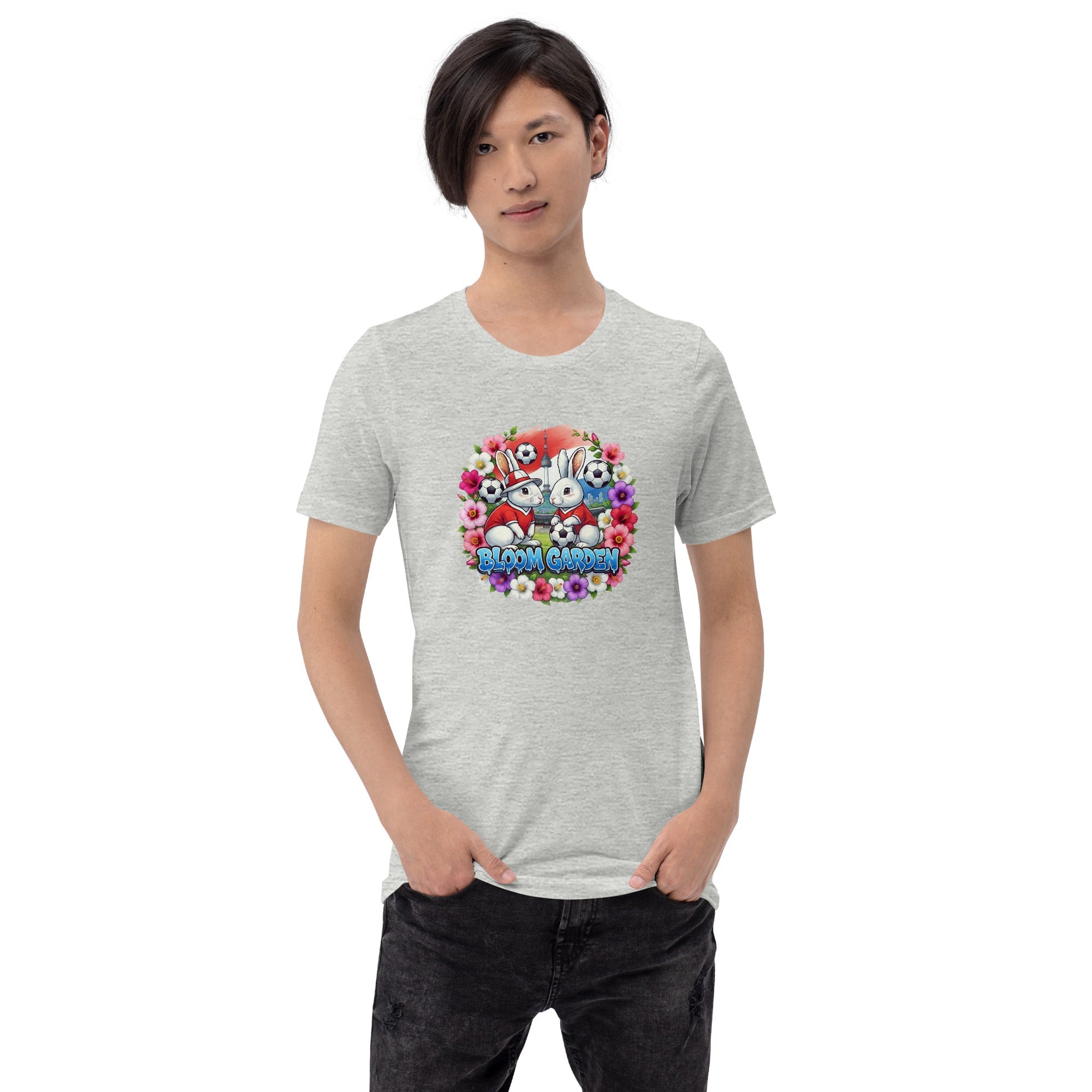 Bloom Garden "Goal & Garden" Korea Rabbit Tee | Korea Soccer Fan | Canada Mexico USA 2026 | Unisex - BLOOM GARDEN