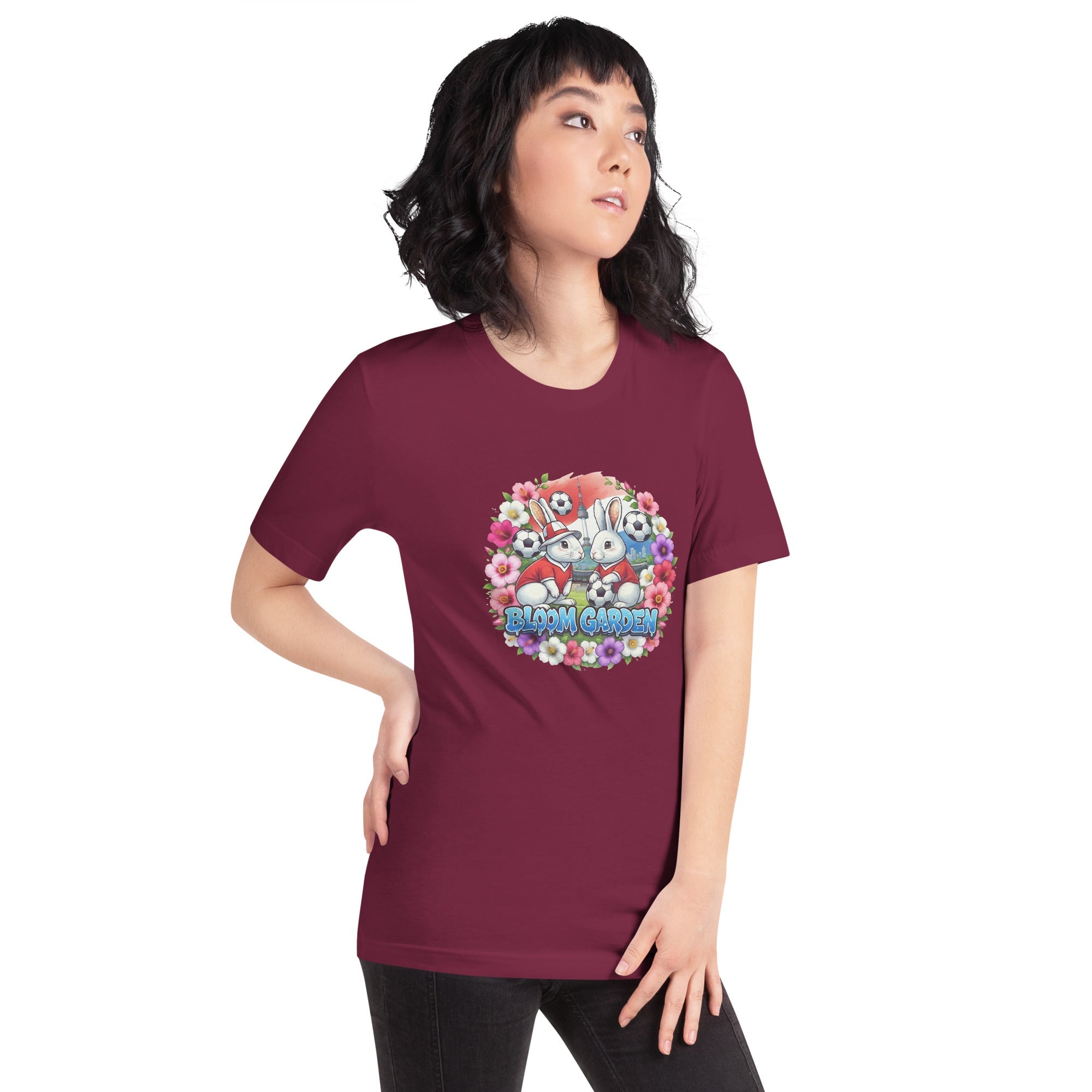 Bloom Garden "Goal & Garden" Korea Rabbit Tee | Korea Soccer Fan | Canada Mexico USA 2026 | Unisex - BLOOM GARDEN