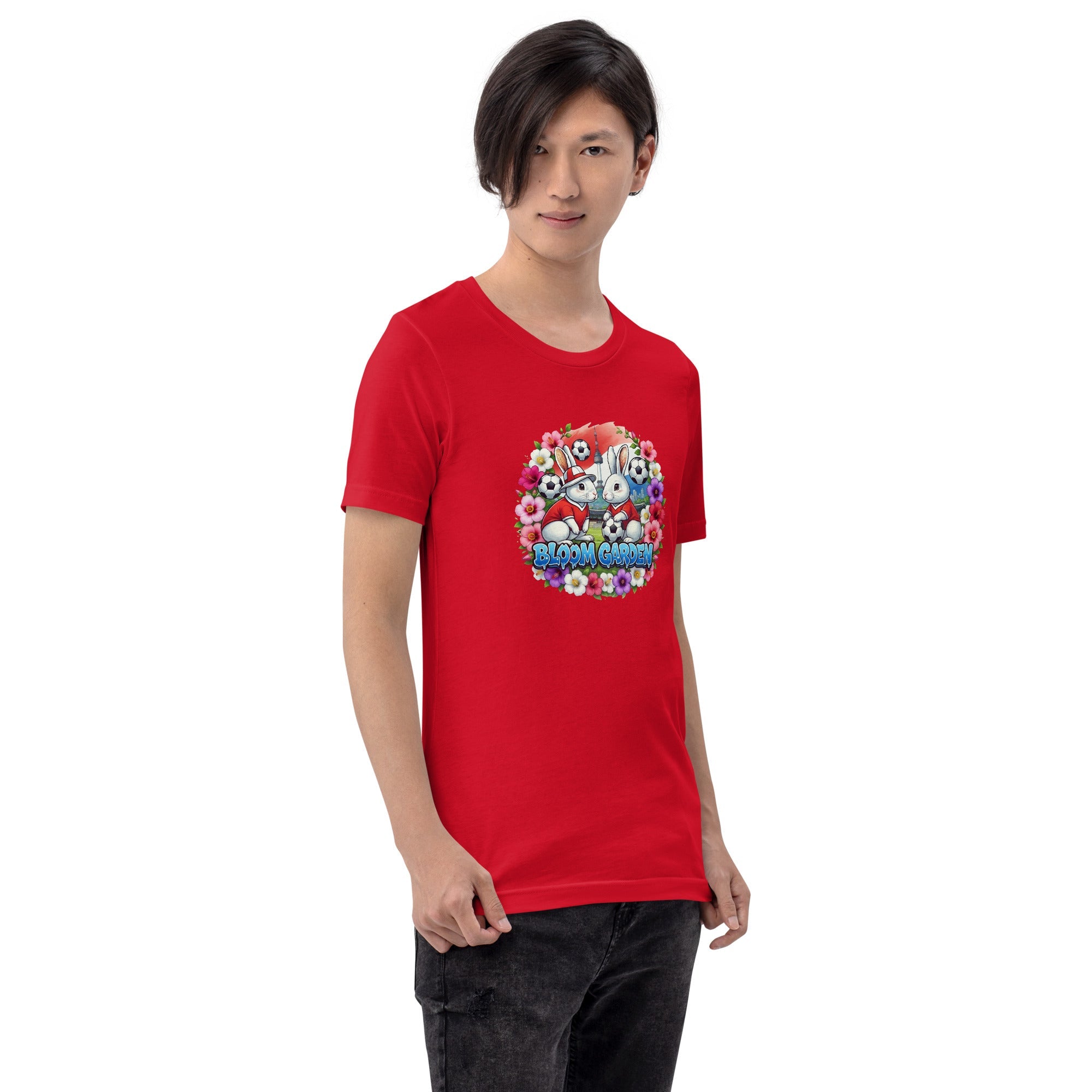 Bloom Garden "Goal & Garden" Korea Rabbit Tee | Korea Soccer Fan | Canada Mexico USA 2026 | Unisex - BLOOM GARDEN