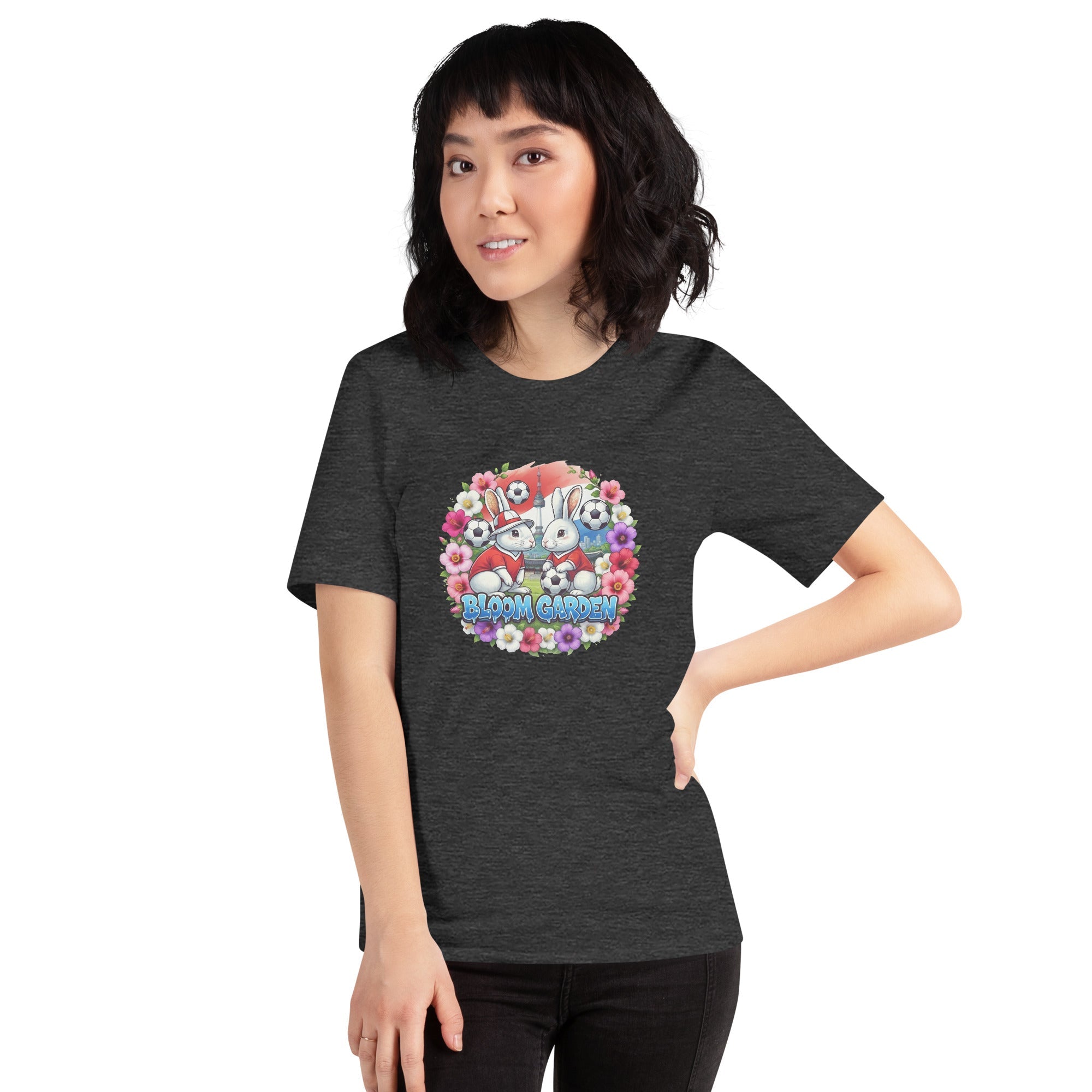 Bloom Garden "Goal & Garden" Korea Rabbit Tee | Korea Soccer Fan | Canada Mexico USA 2026 | Unisex - BLOOM GARDEN