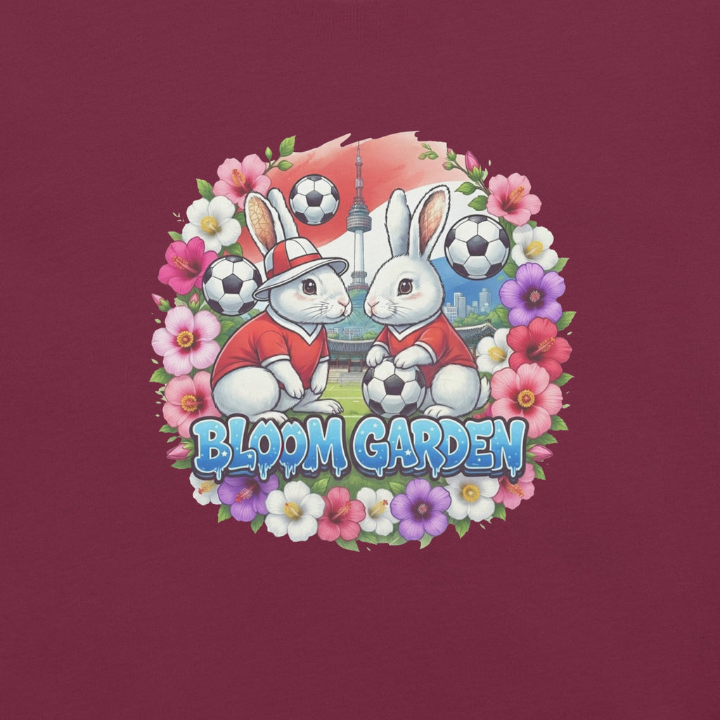 Bloom Garden "Goal & Garden" Korea Rabbit Tee | Korea Soccer Fan | Canada Mexico USA 2026 | Unisex - BLOOM GARDEN