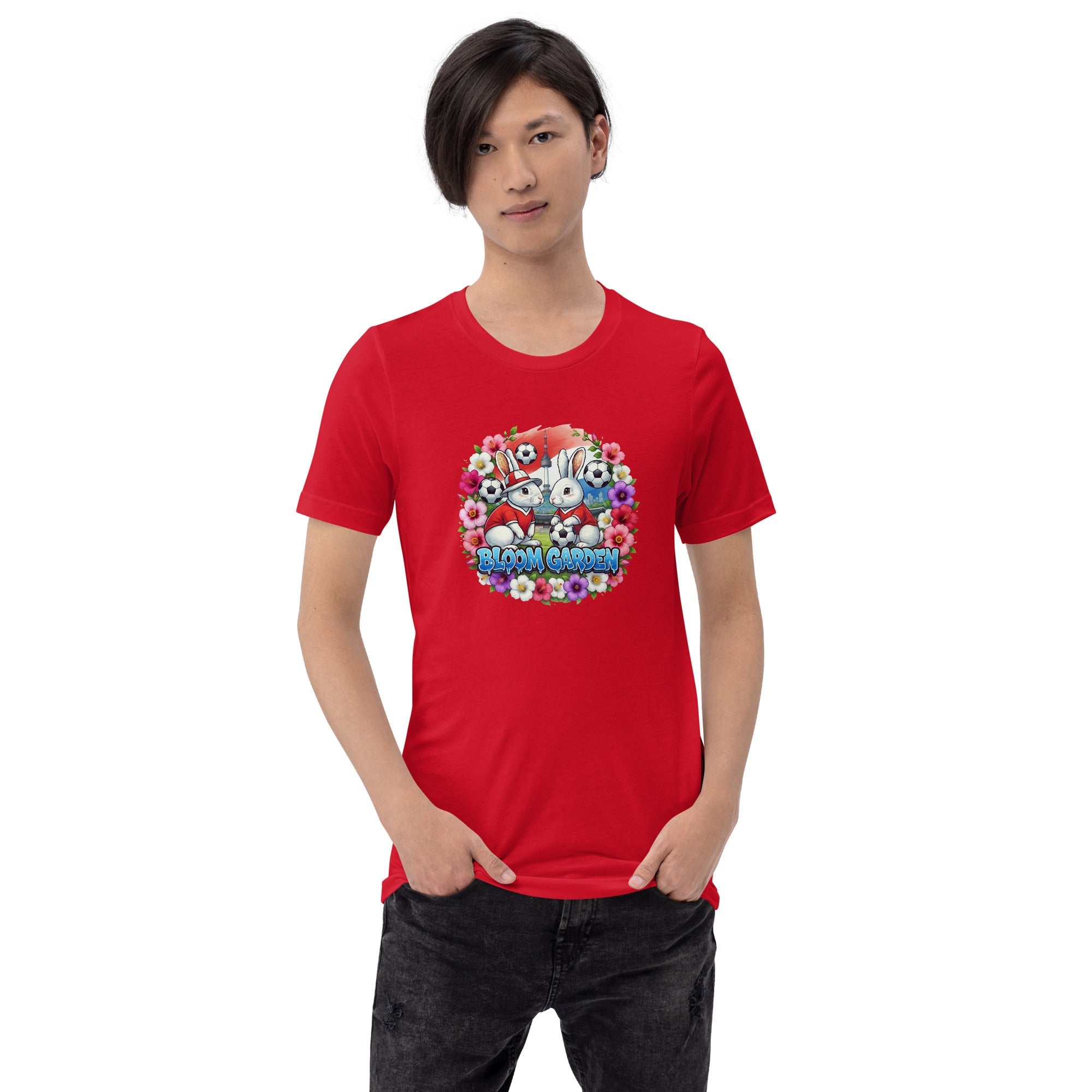 Bloom Garden "Goal & Garden" Korea Rabbit Tee | Korea Soccer Fan | Canada Mexico USA 2026 | Unisex - BLOOM GARDEN