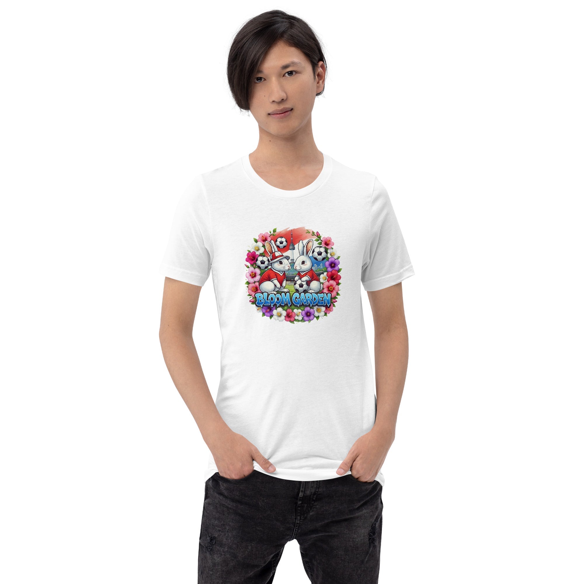 Bloom Garden "Goal & Garden" Korea Rabbit Tee | Korea Soccer Fan | Canada Mexico USA 2026 | Unisex - BLOOM GARDEN
