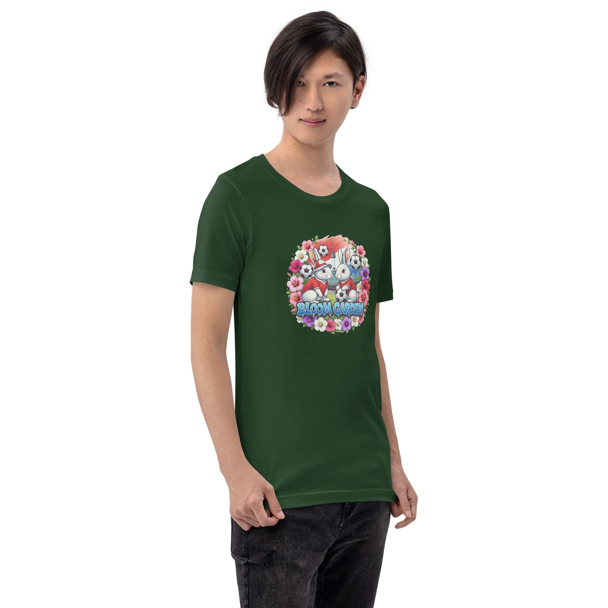 Bloom Garden "Goal & Garden" Korea Rabbit Tee | Korea Soccer Fan | Canada Mexico USA 2026 | Unisex - BLOOM GARDEN