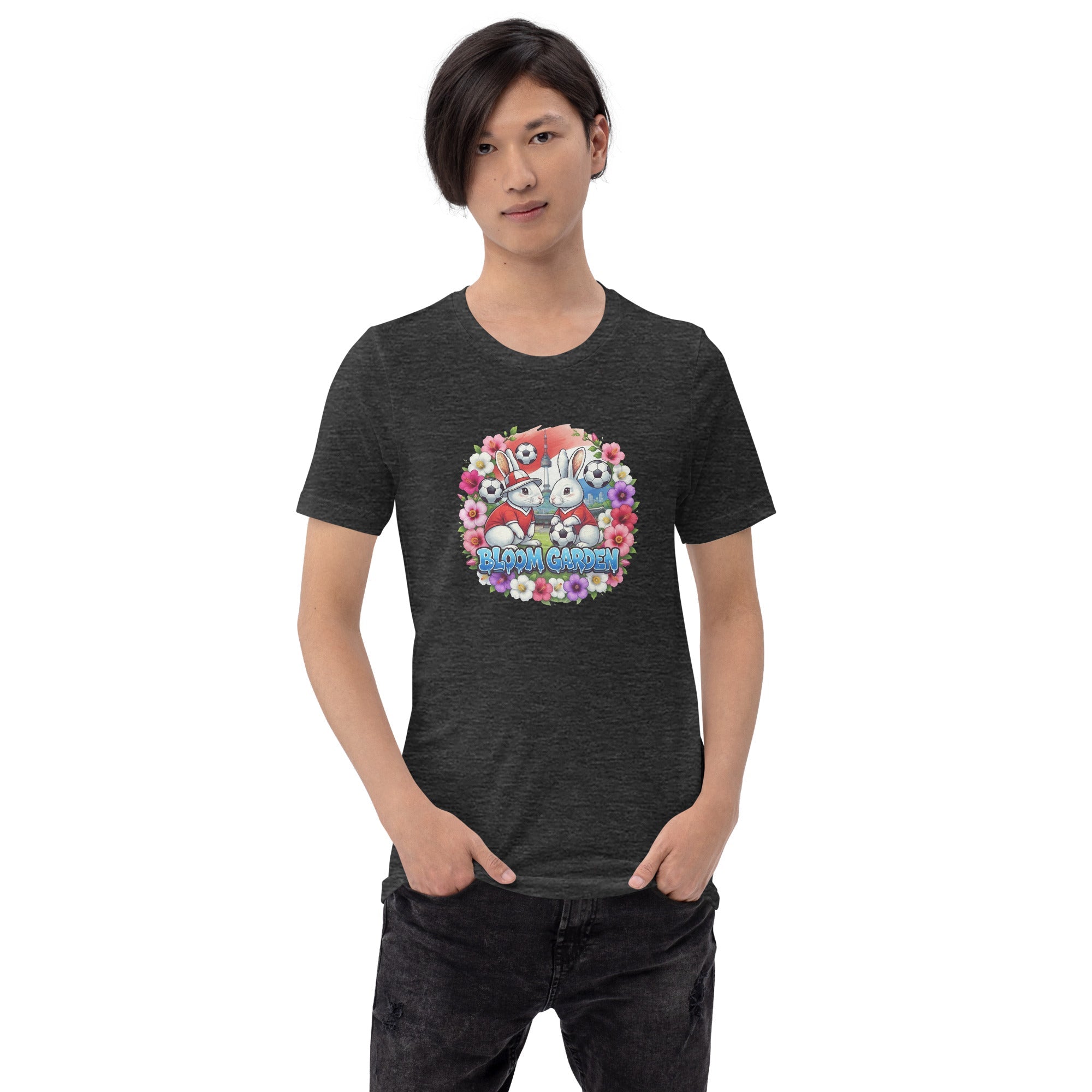 Bloom Garden "Goal & Garden" Korea Rabbit Tee | Korea Soccer Fan | Canada Mexico USA 2026 | Unisex - BLOOM GARDEN