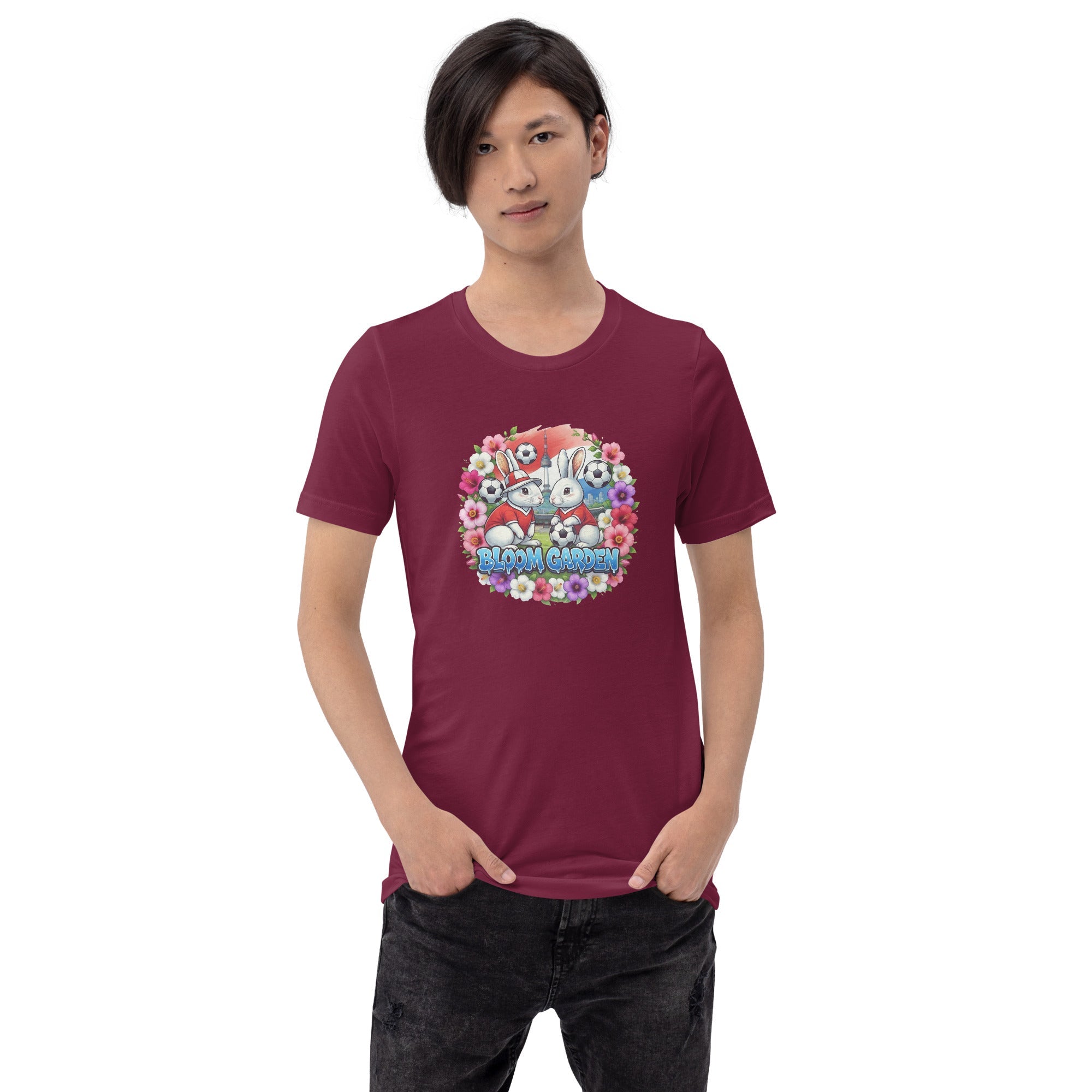 Bloom Garden "Goal & Garden" Korea Rabbit Tee | Korea Soccer Fan | Canada Mexico USA 2026 | Unisex - BLOOM GARDEN