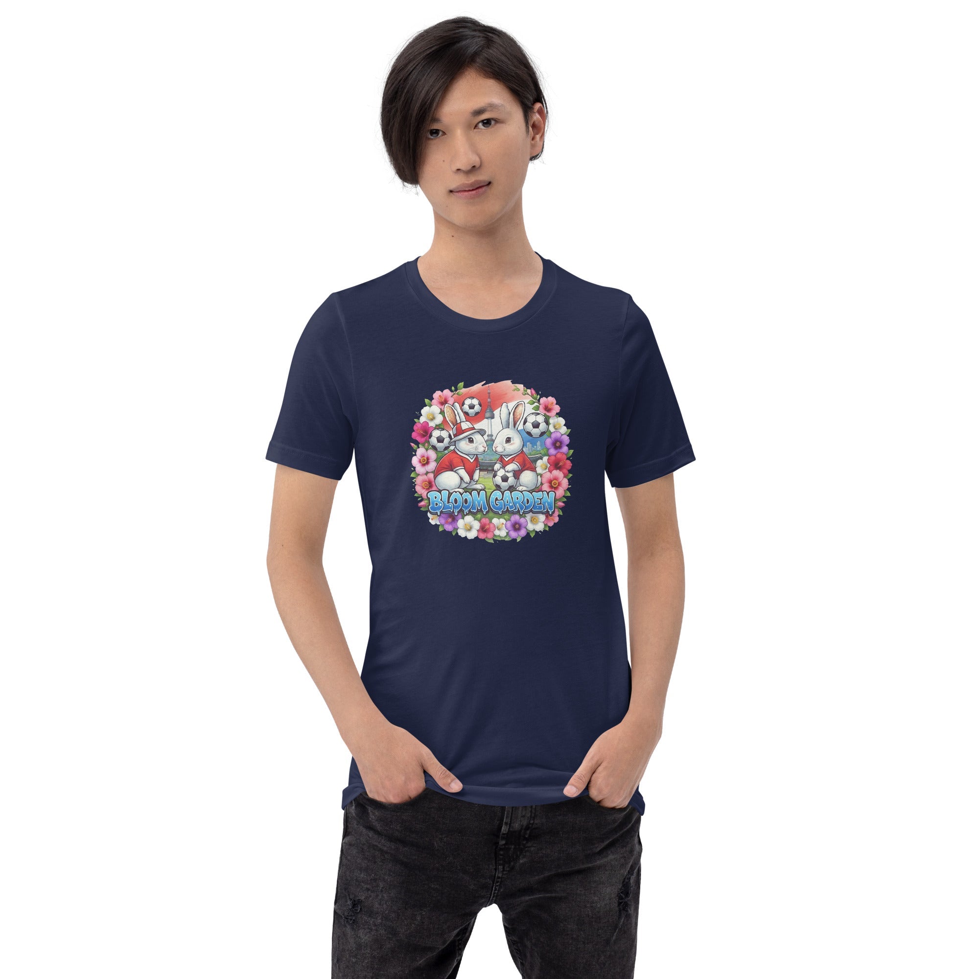 Bloom Garden "Goal & Garden" Korea Rabbit Tee | Korea Soccer Fan | Canada Mexico USA 2026 | Unisex - BLOOM GARDEN