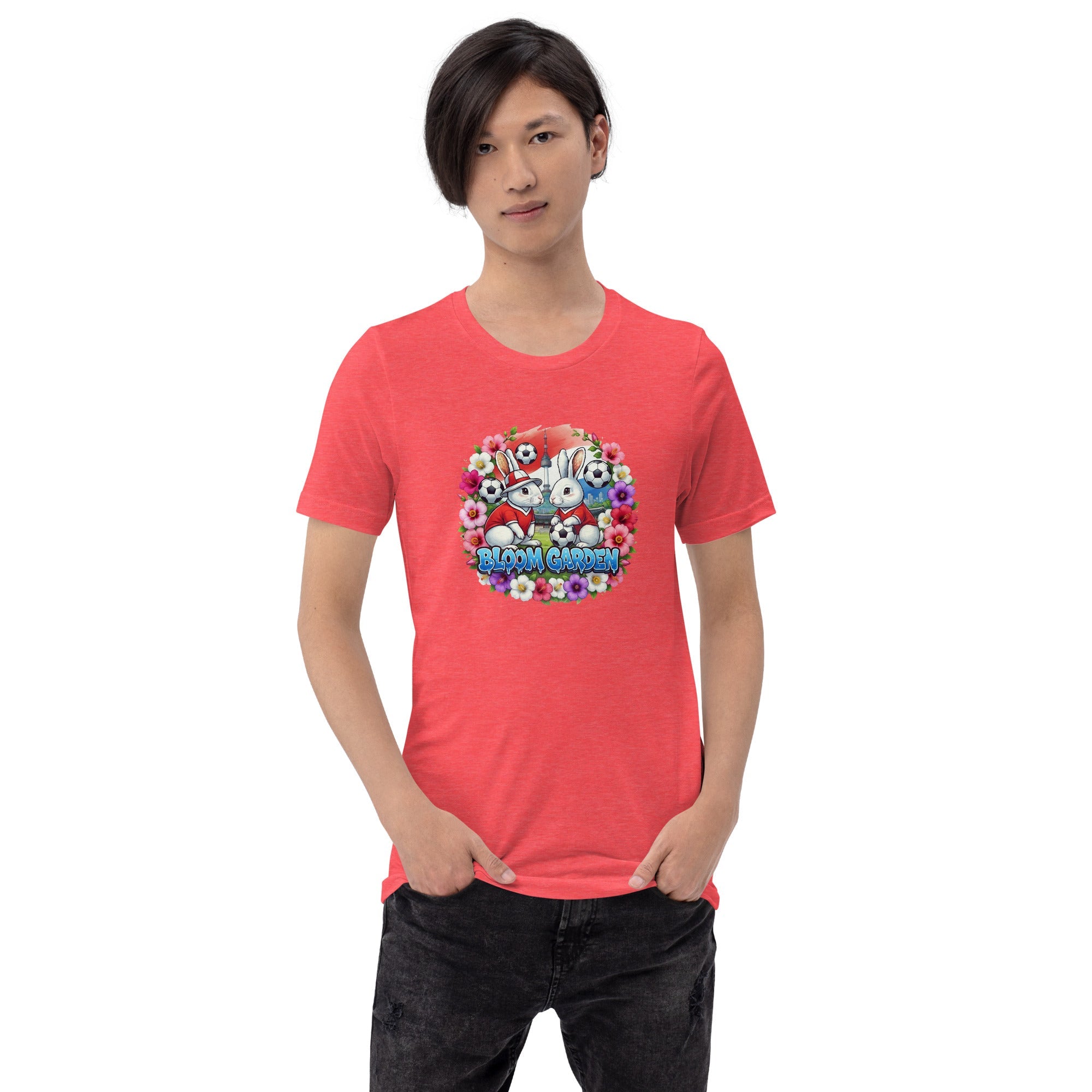 Bloom Garden "Goal & Garden" Korea Rabbit Tee | Korea Soccer Fan | Canada Mexico USA 2026 | Unisex - BLOOM GARDEN