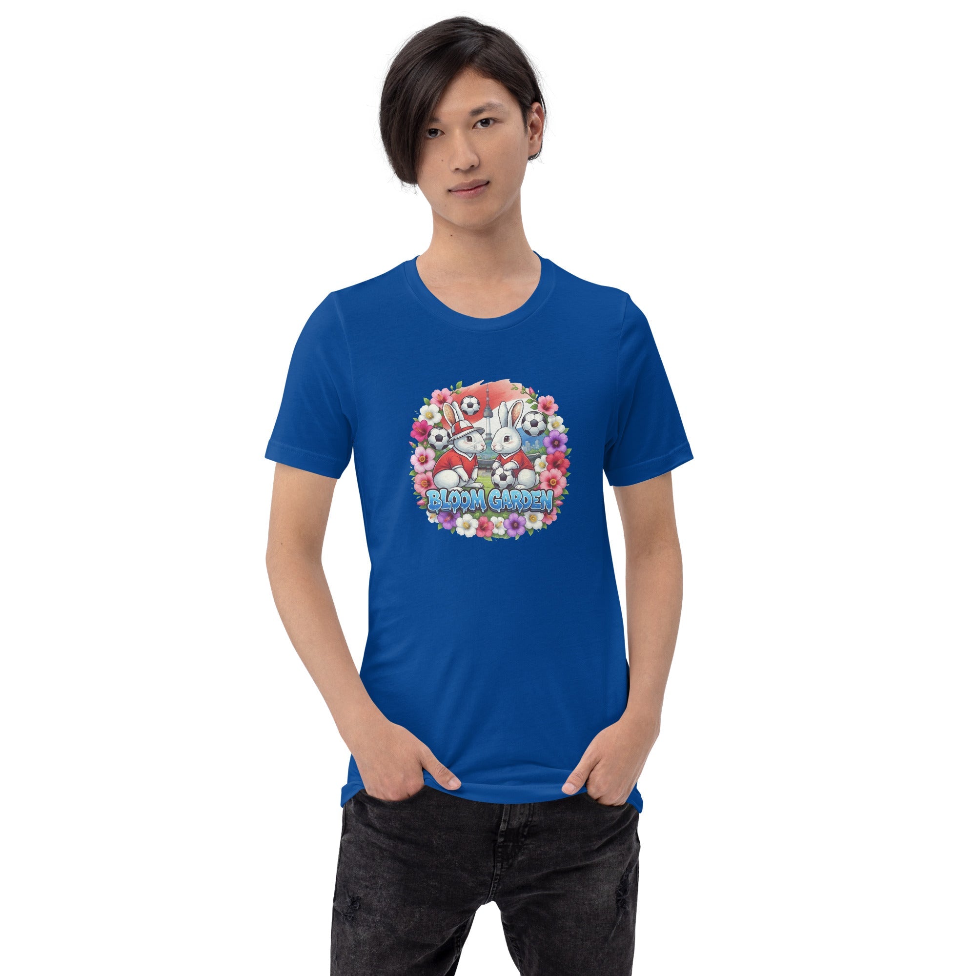 Bloom Garden "Goal & Garden" Korea Rabbit Tee | Korea Soccer Fan | Canada Mexico USA 2026 | Unisex - BLOOM GARDEN