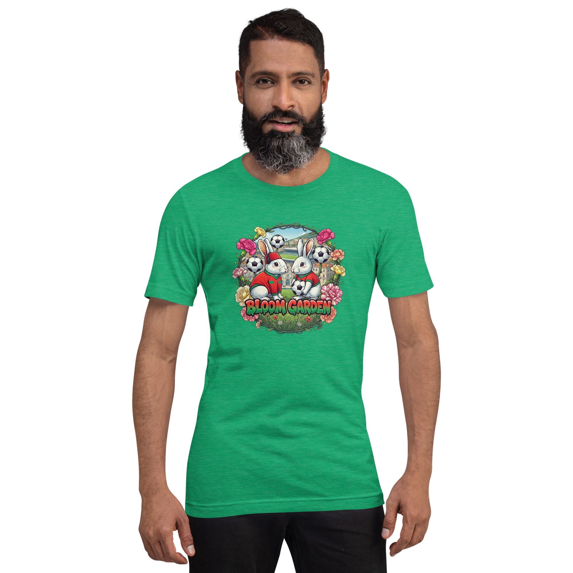 Bloom Garden "Goal & Garden" Morocco Rabbit Tee | Morocco Soccer Fan | Canada Mexico USA 2026 | Unisex - BLOOM GARDEN
