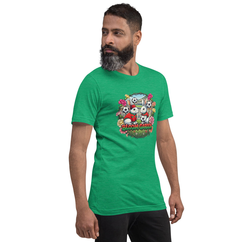 Bloom Garden "Goal & Garden" Morocco Rabbit Tee | Morocco Soccer Fan | Canada Mexico USA 2026 | Unisex - BLOOM GARDEN