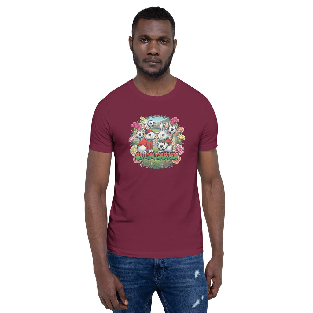 Bloom Garden "Goal & Garden" Morocco Rabbit Tee | Morocco Soccer Fan | Canada Mexico USA 2026 | Unisex - BLOOM GARDEN