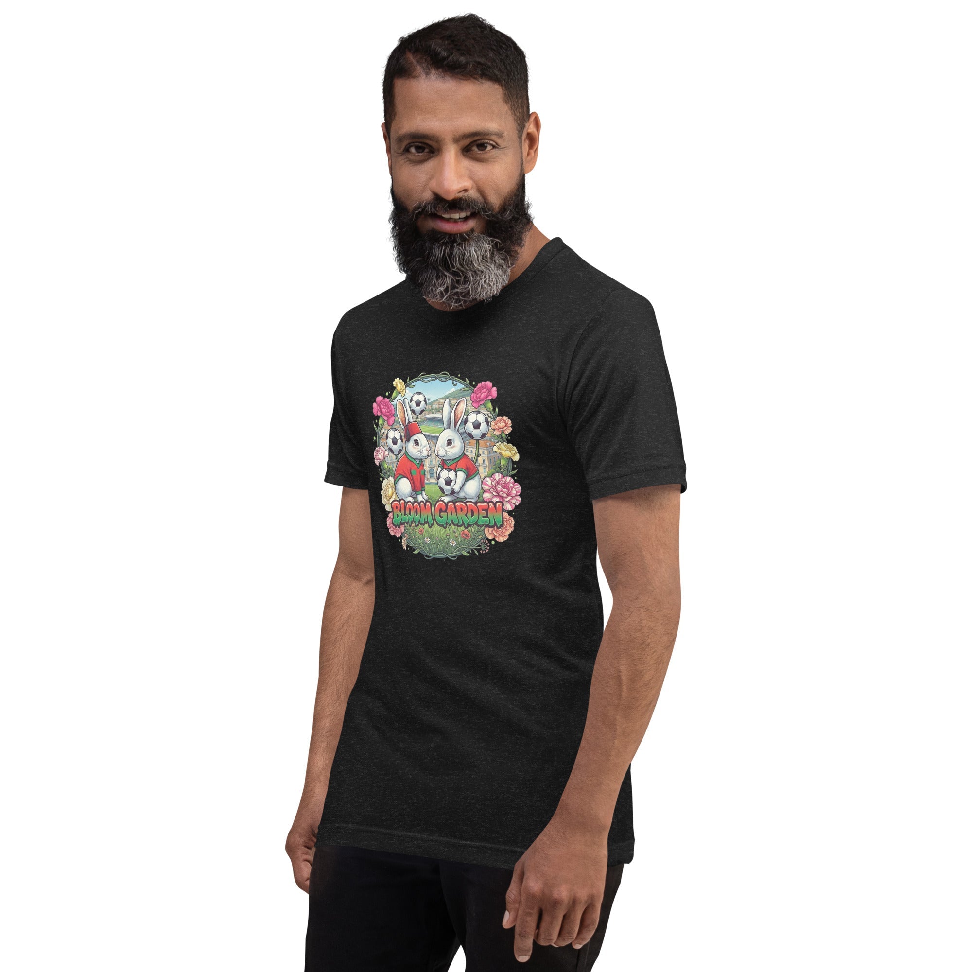 Bloom Garden "Goal & Garden" Morocco Rabbit Tee | Morocco Soccer Fan | Canada Mexico USA 2026 | Unisex - BLOOM GARDEN