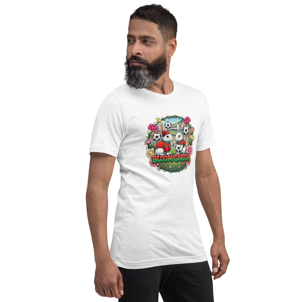 Bloom Garden "Goal & Garden" Morocco Rabbit Tee | Morocco Soccer Fan | Canada Mexico USA 2026 | Unisex - BLOOM GARDEN