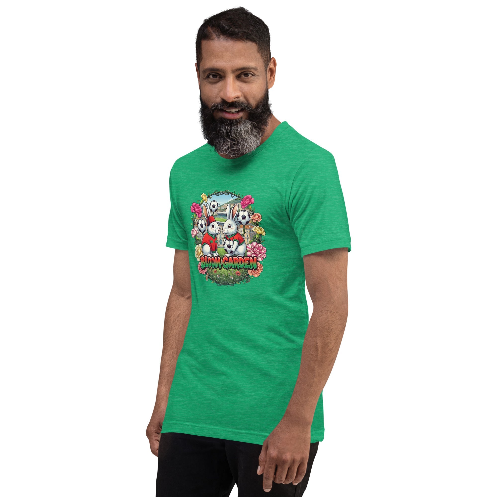 Bloom Garden "Goal & Garden" Morocco Rabbit Tee | Morocco Soccer Fan | Canada Mexico USA 2026 | Unisex - BLOOM GARDEN