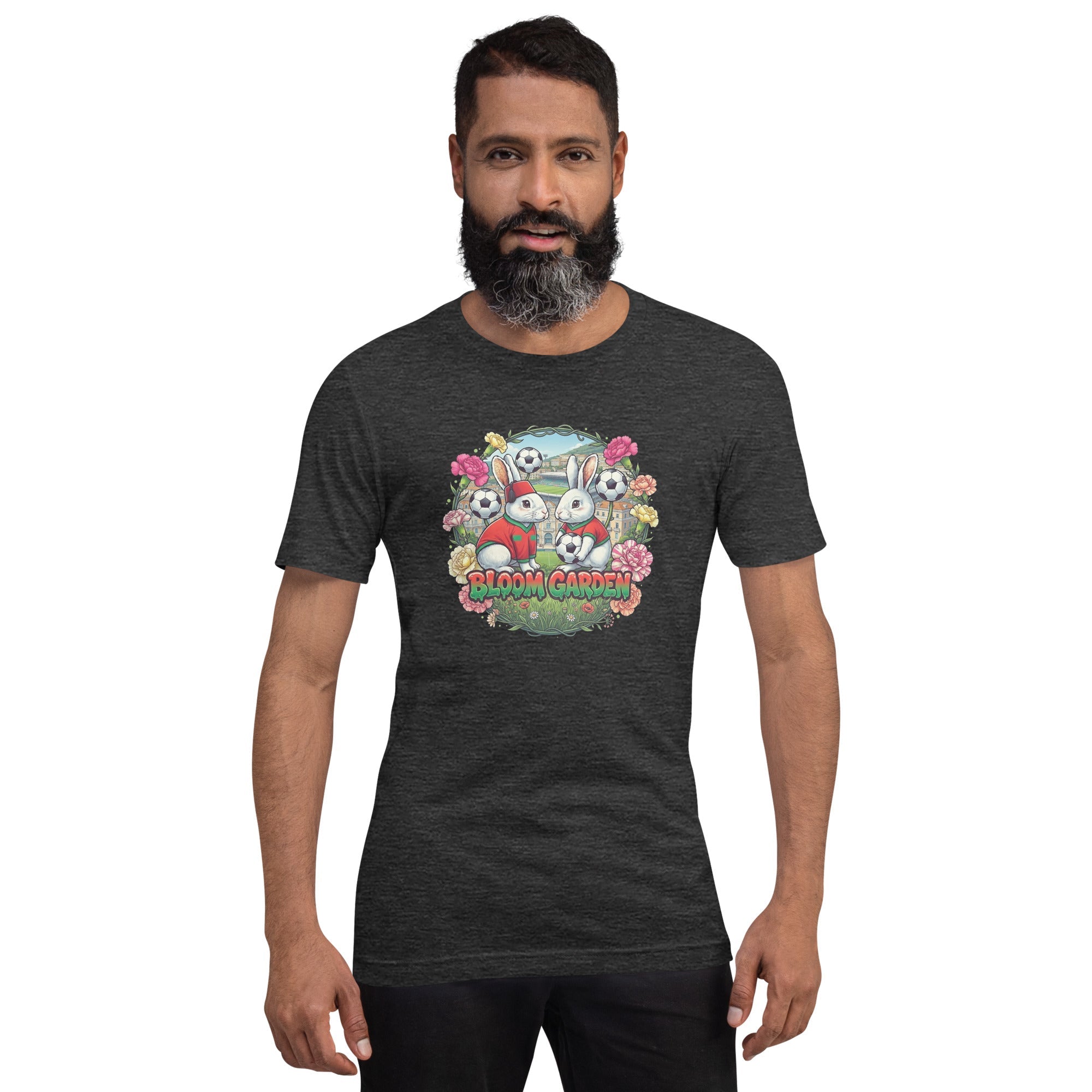 Bloom Garden "Goal & Garden" Morocco Rabbit Tee | Morocco Soccer Fan | Canada Mexico USA 2026 | Unisex - BLOOM GARDEN
