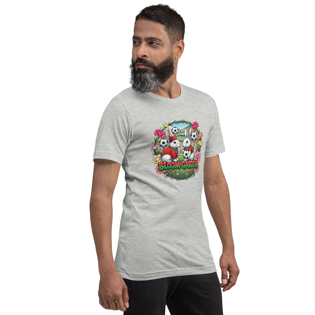 Bloom Garden "Goal & Garden" Morocco Rabbit Tee | Morocco Soccer Fan | Canada Mexico USA 2026 | Unisex - BLOOM GARDEN