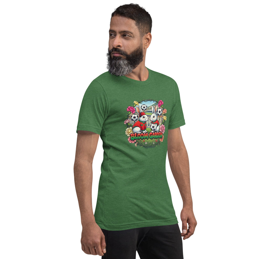Bloom Garden "Goal & Garden" Morocco Rabbit Tee | Morocco Soccer Fan | Canada Mexico USA 2026 | Unisex - BLOOM GARDEN