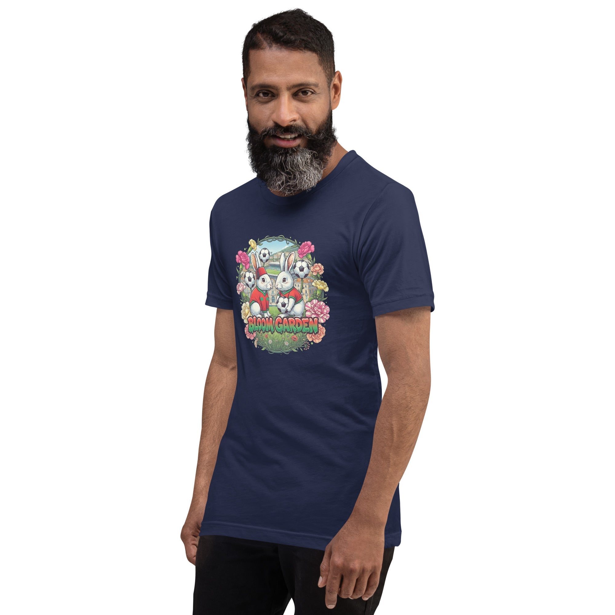 Bloom Garden "Goal & Garden" Morocco Rabbit Tee | Morocco Soccer Fan | Canada Mexico USA 2026 | Unisex - BLOOM GARDEN