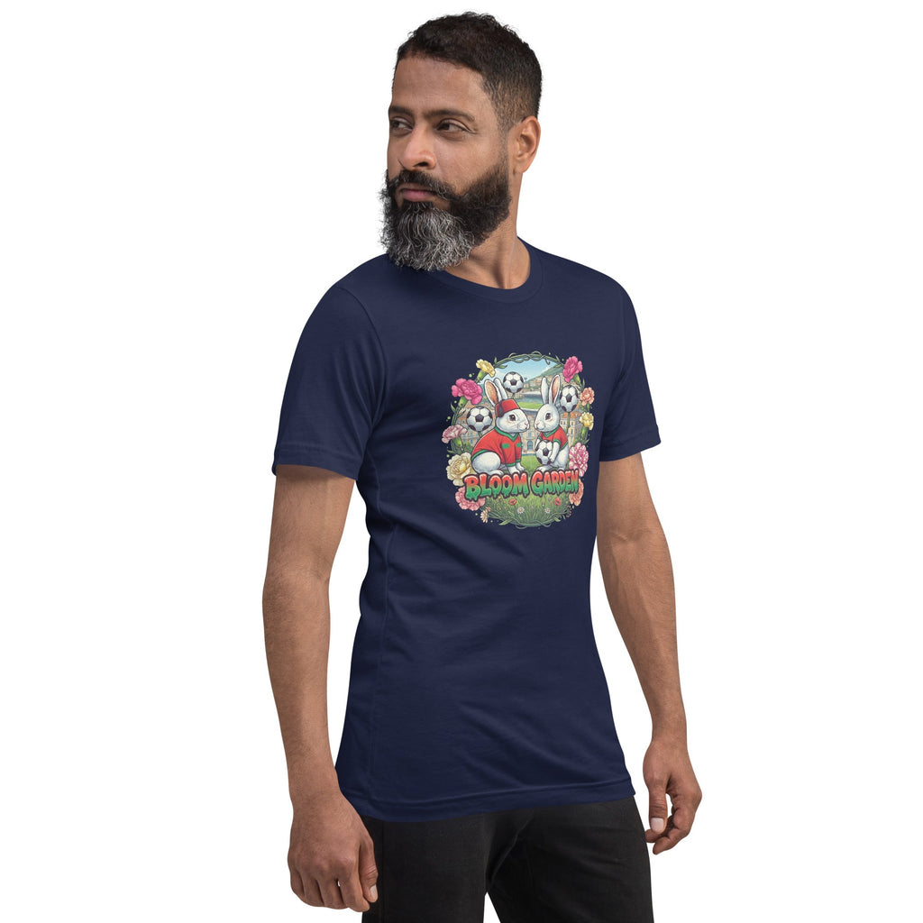 Bloom Garden "Goal & Garden" Morocco Rabbit Tee | Morocco Soccer Fan | Canada Mexico USA 2026 | Unisex - BLOOM GARDEN